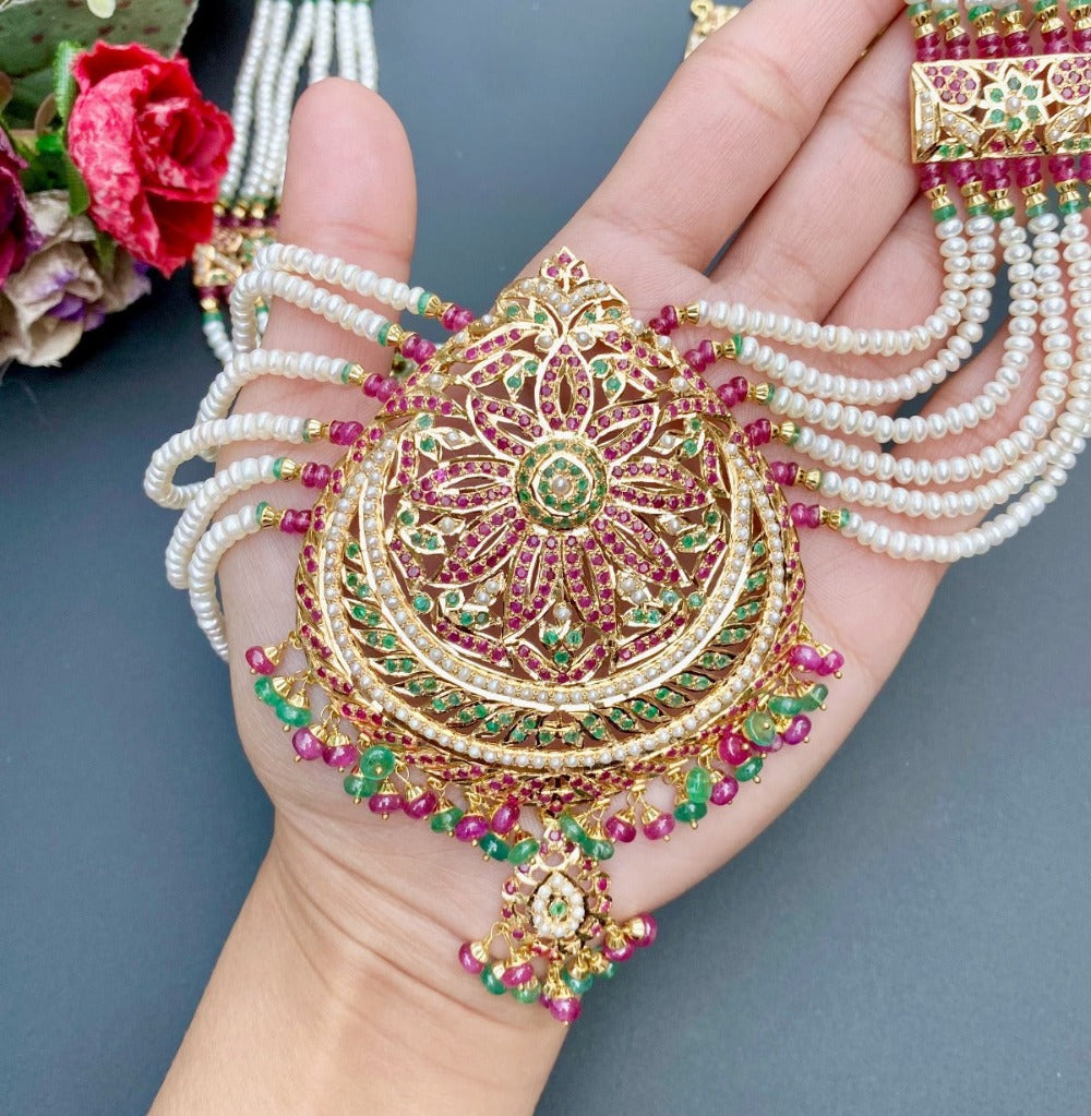 Bridal Long Rani Haar Set 916 Gold Punjabi Jadau GNS 047