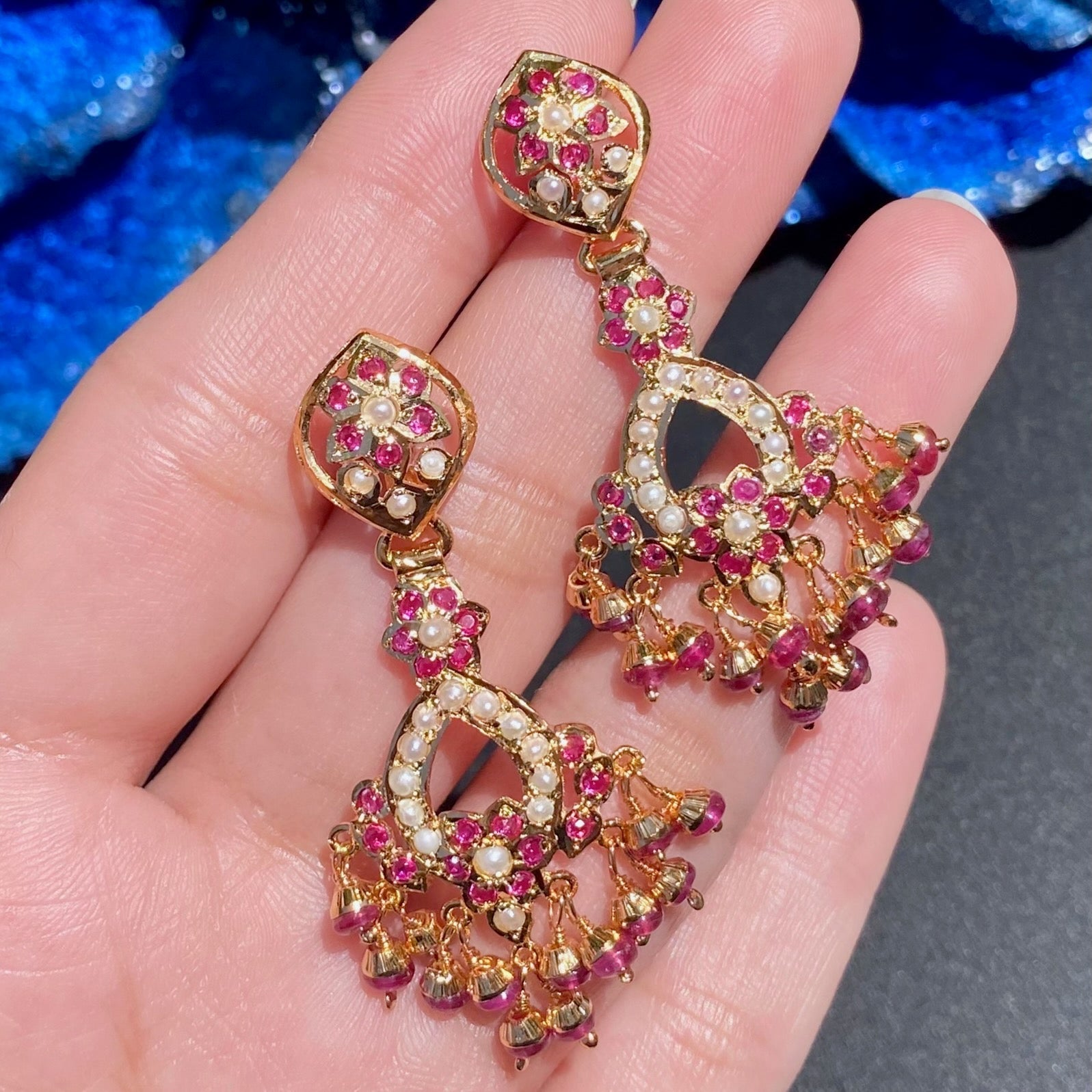 small ruby earring