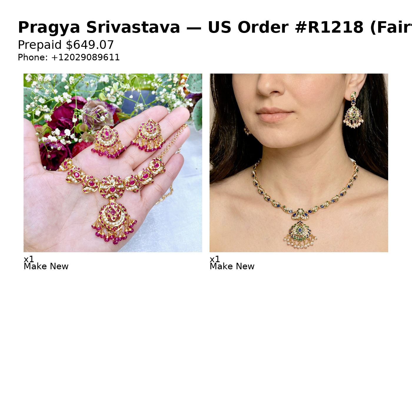 US Order #R1218