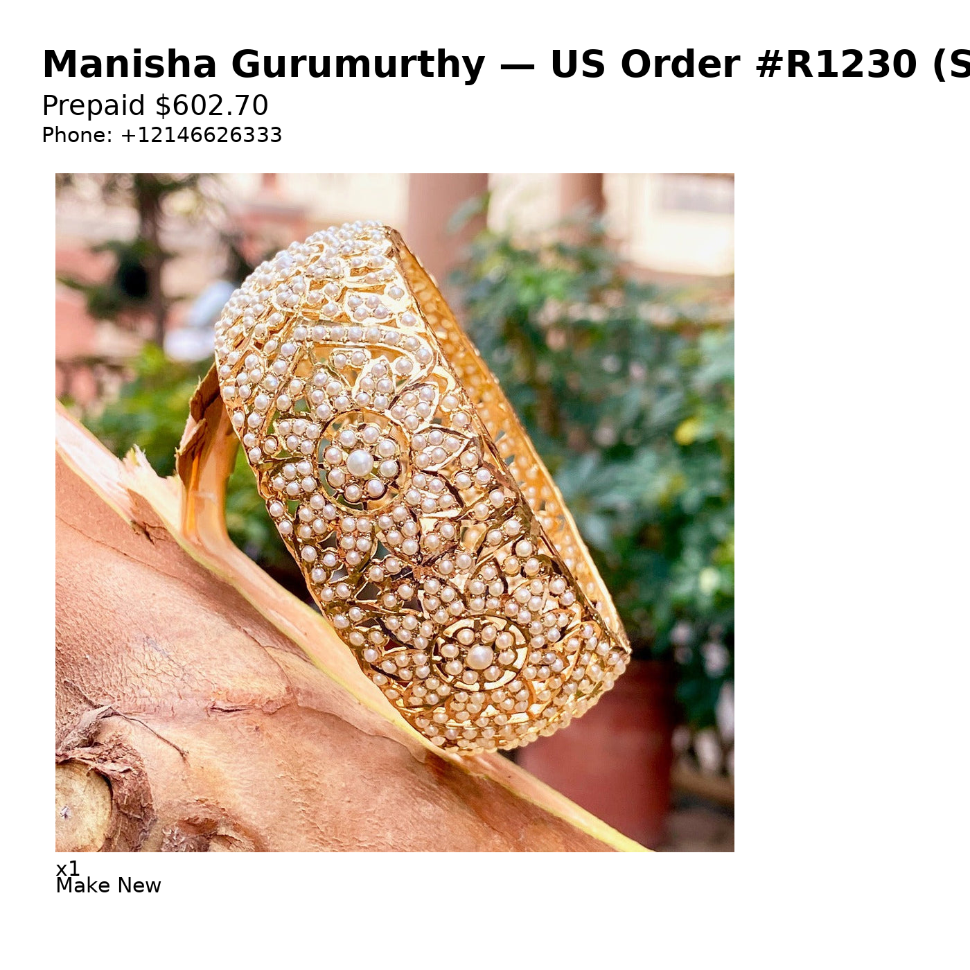 US Order #R1230