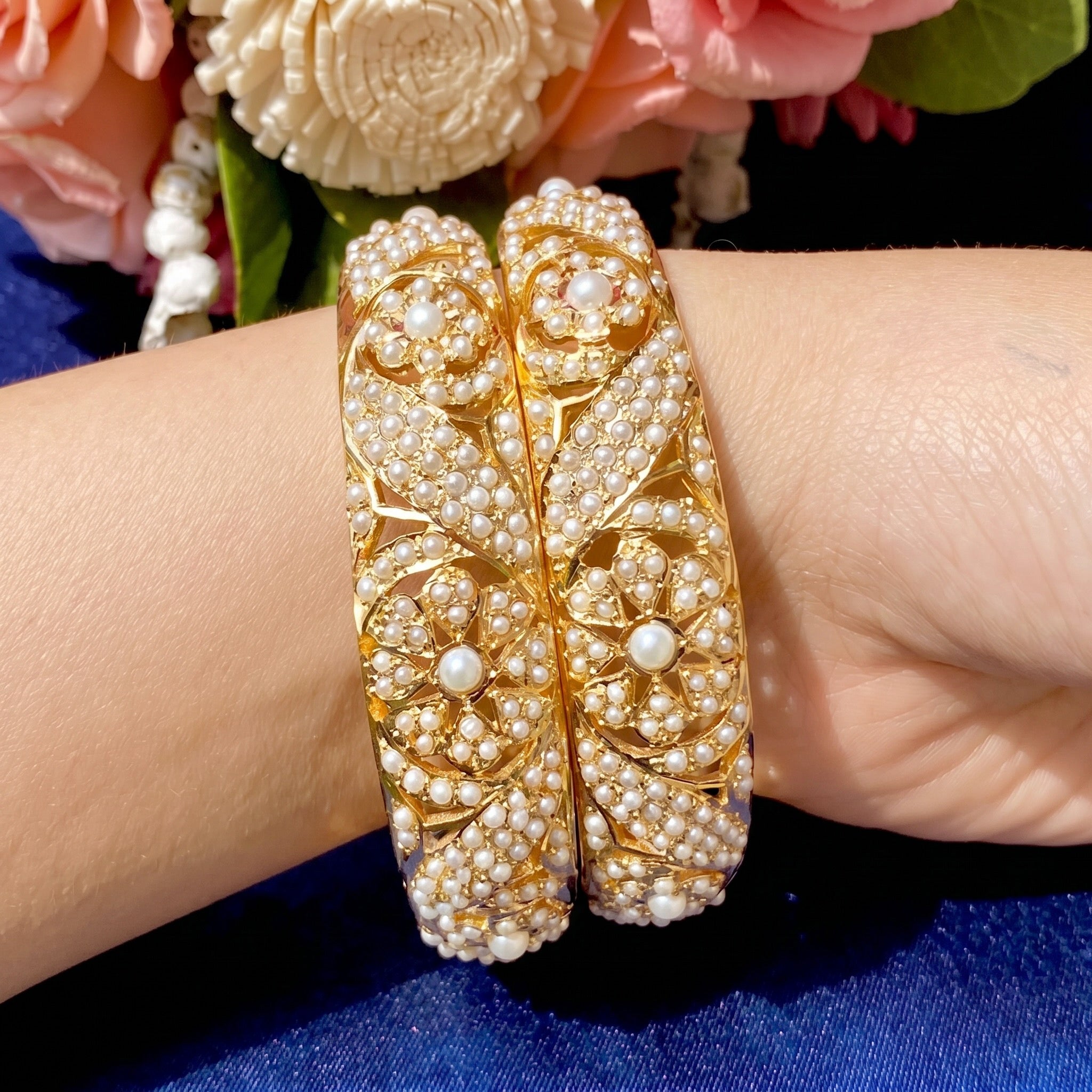 pearl studded bangles in mughal design