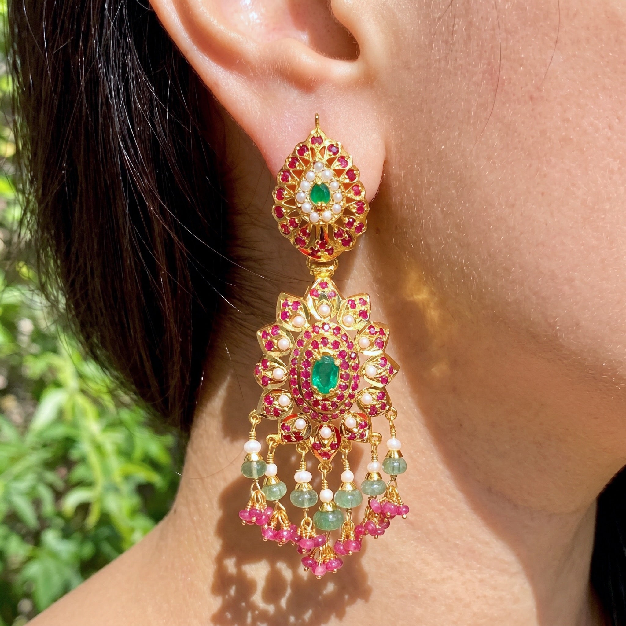 punjabi jadau earrings design