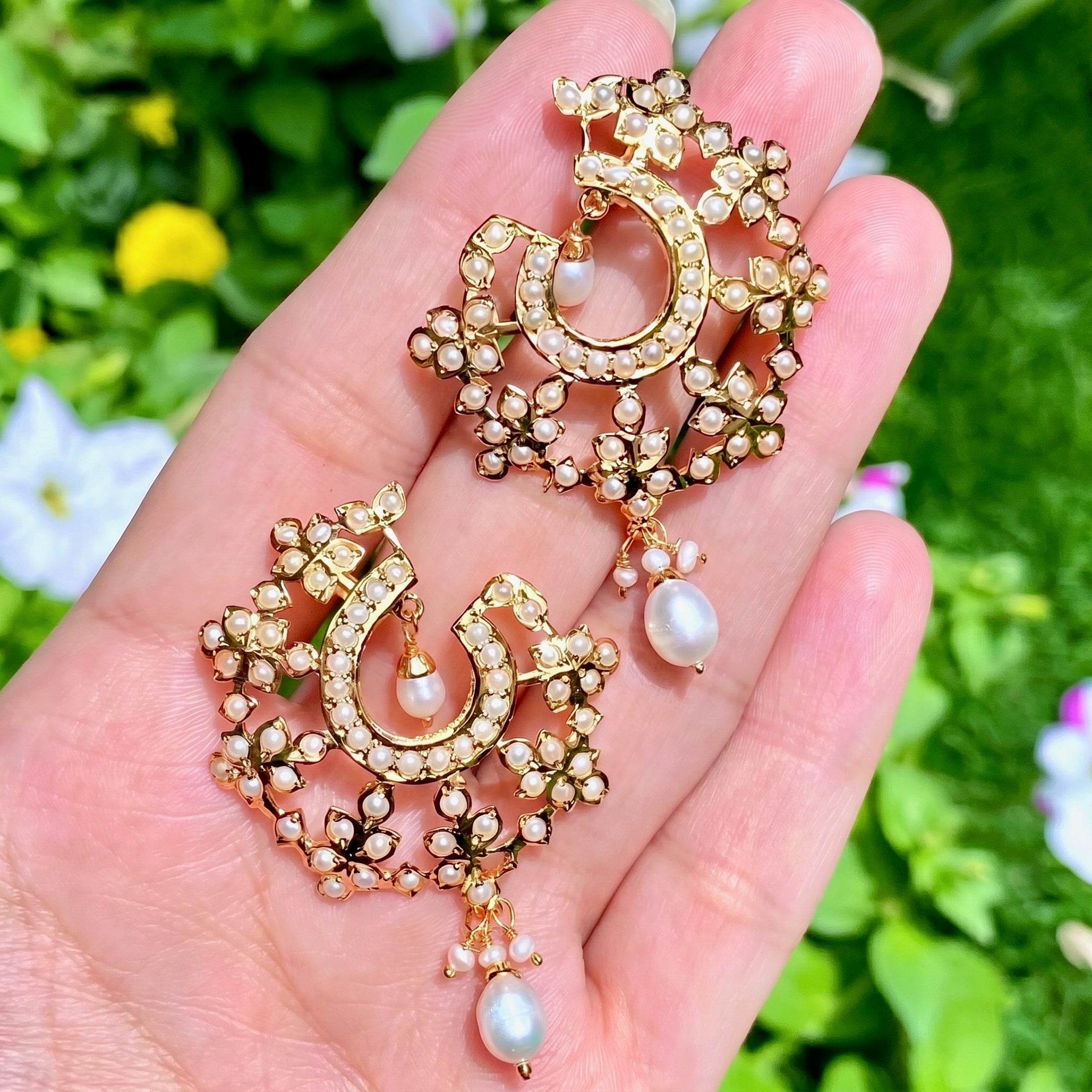 statement pearl stud earrings