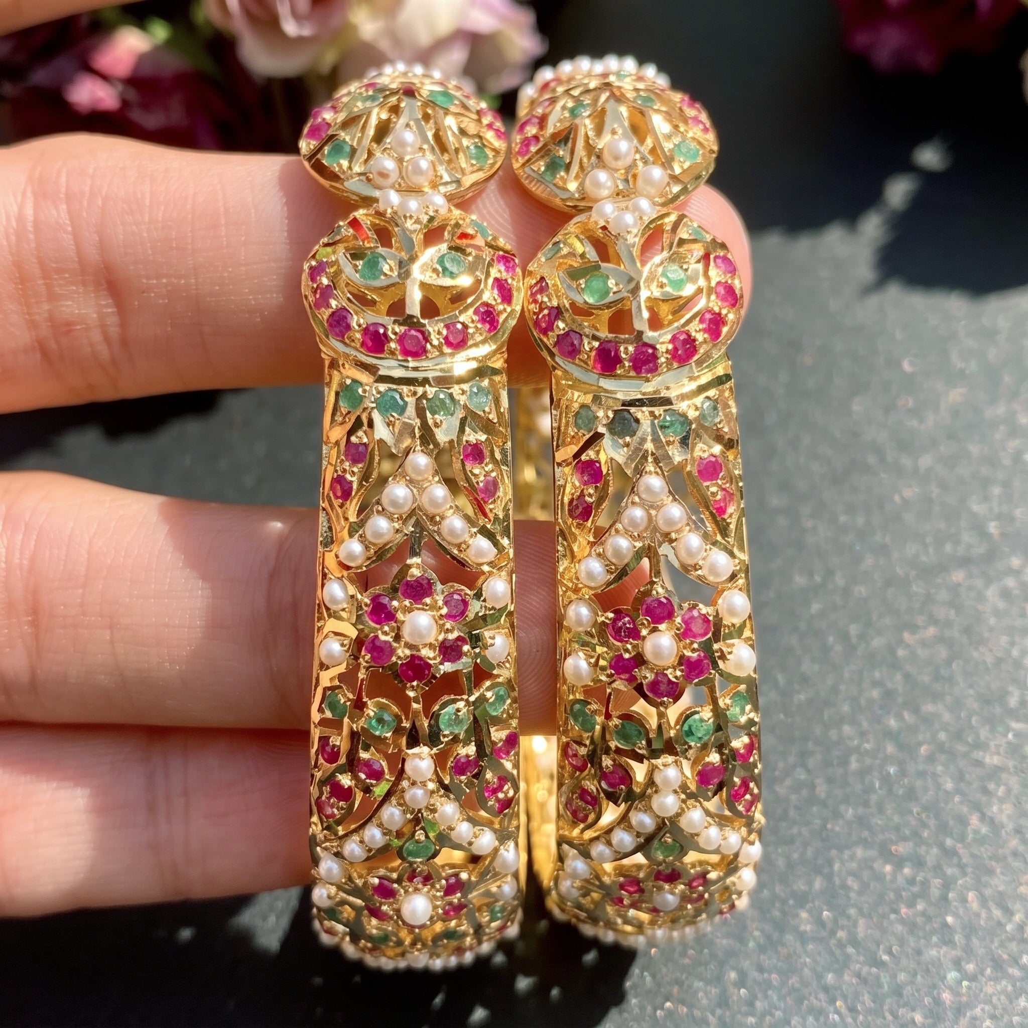 ruby emerald joroa kangan in gold