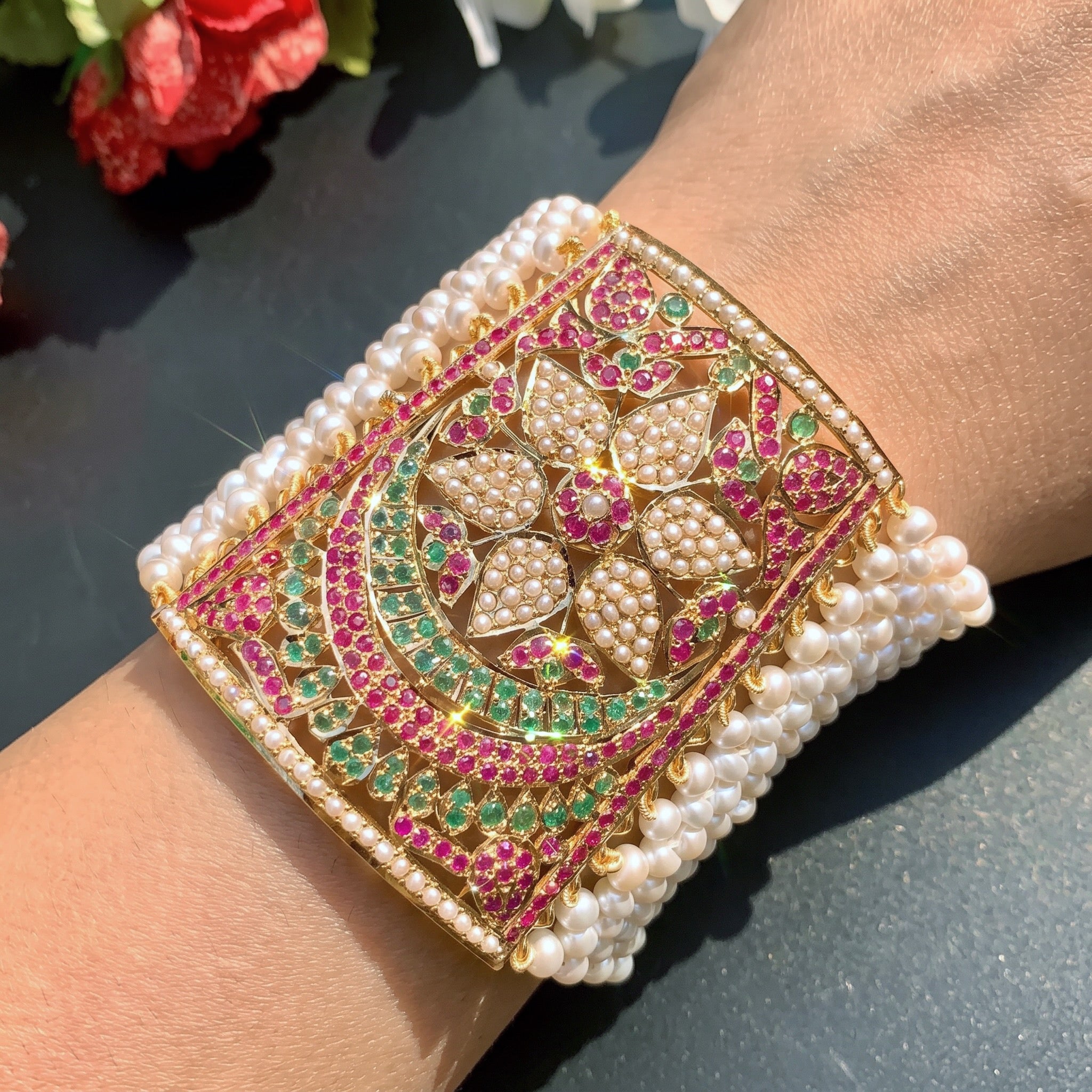 multicoloured mantasha for bengali women