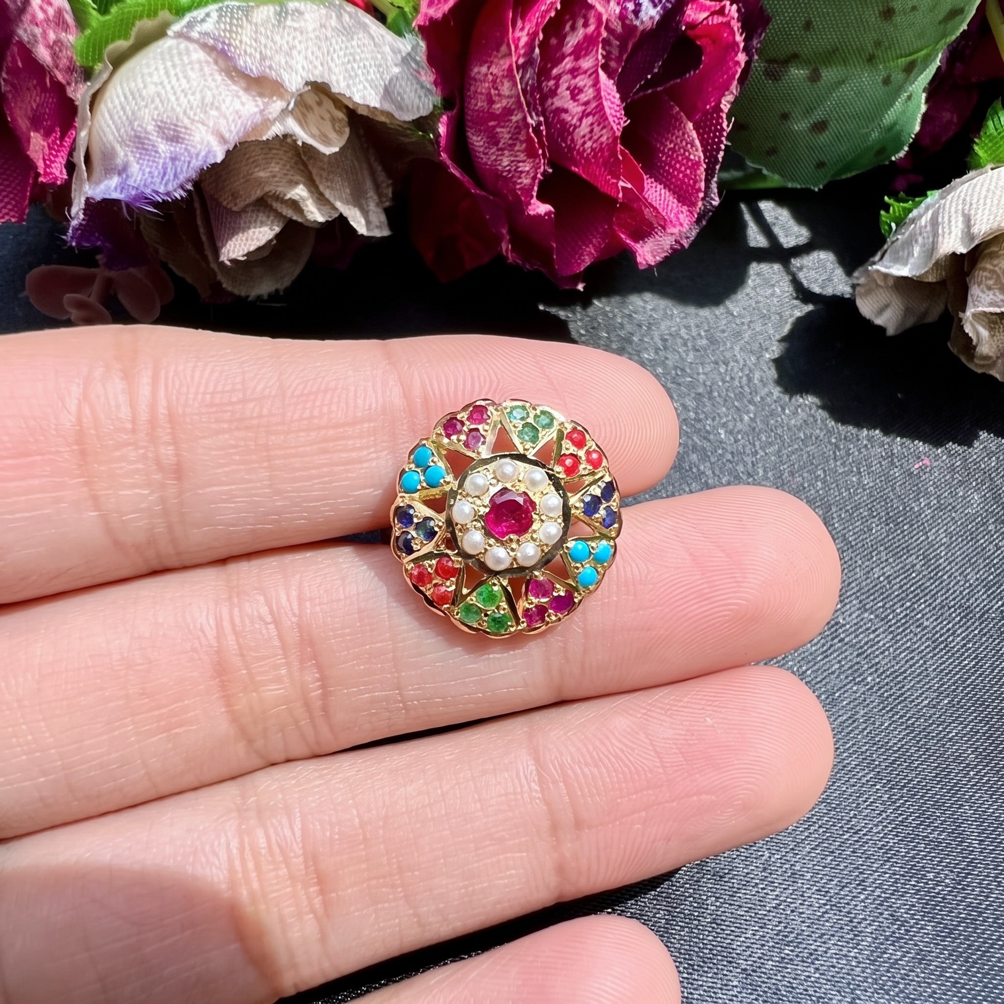 small and lightweight navratna ring