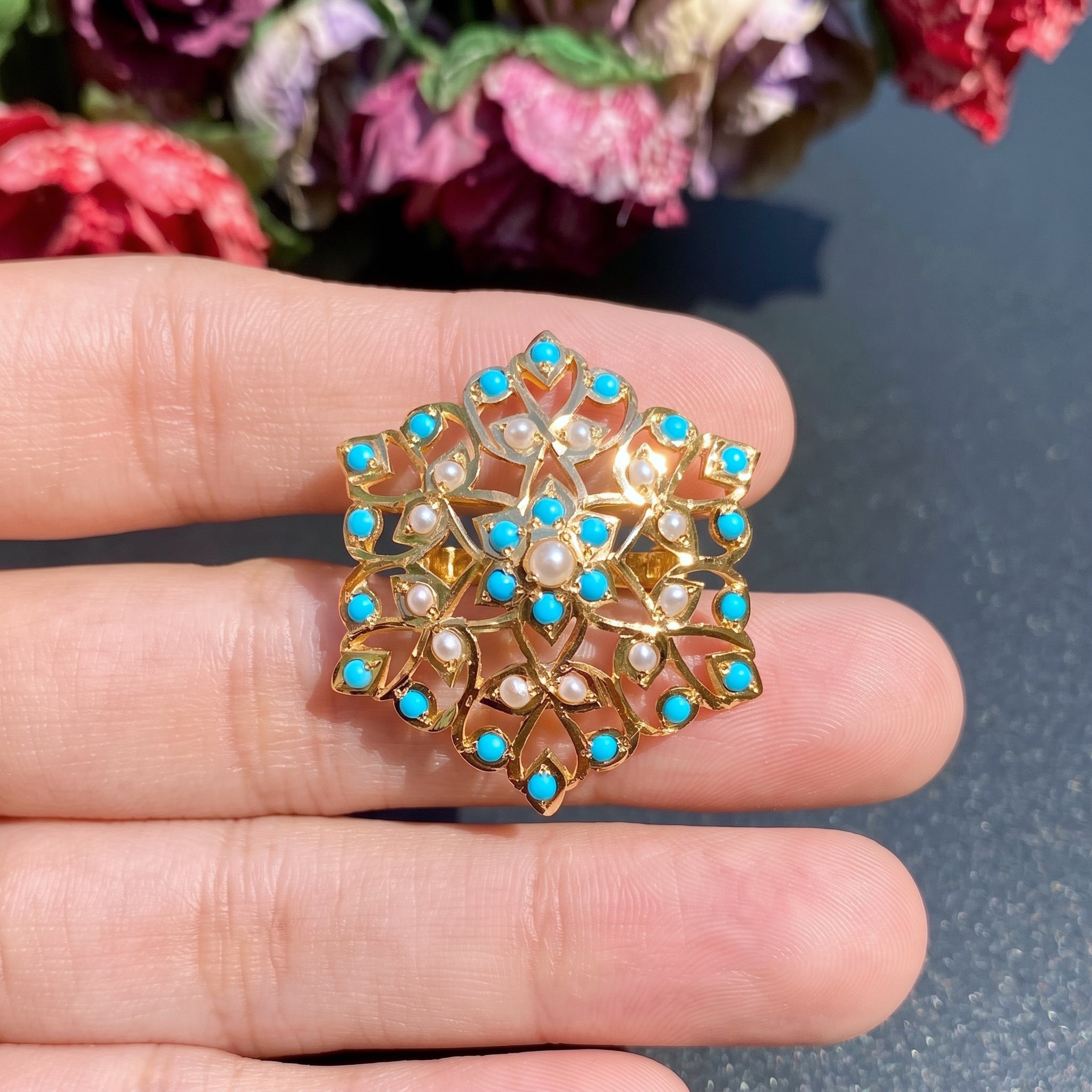real gold turquoise ring