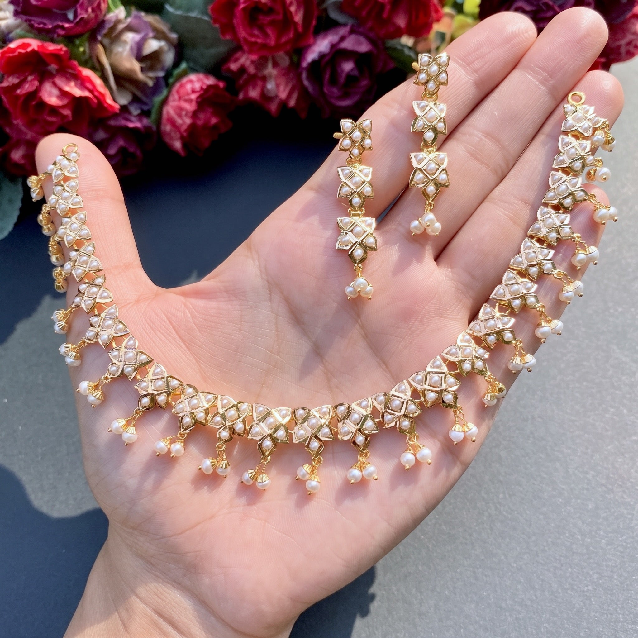 916 gold necklace set
