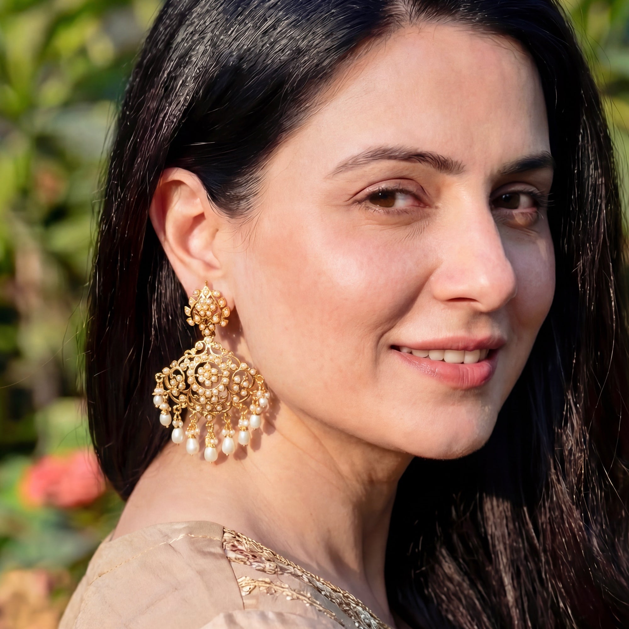 Elegant Pearl Danglers for Women | Gold Plated on Sterling Silver ER 680