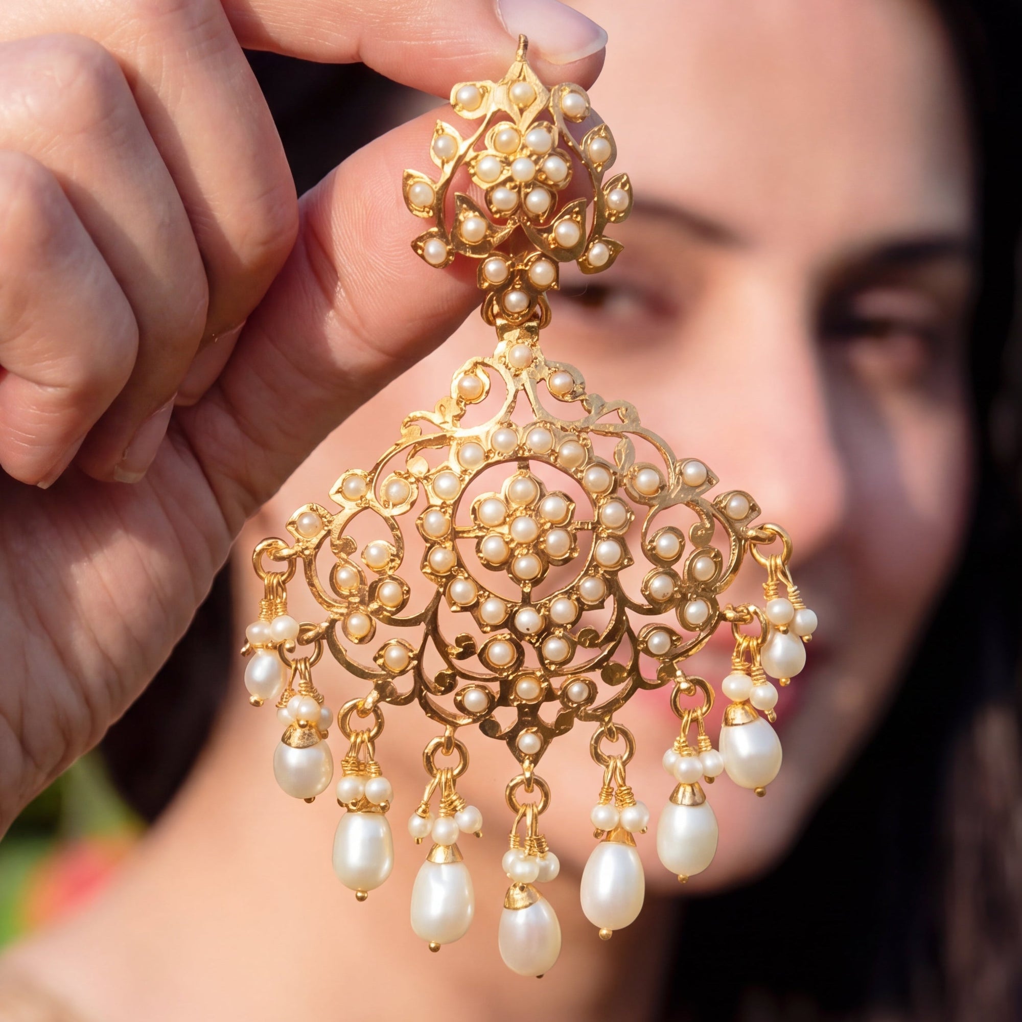 Elegant Pearl Danglers for Women | Gold Plated on Sterling Silver ER 680