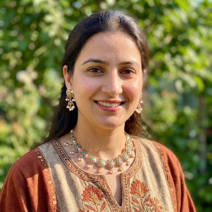 Multicoloured Women's Necklace Set | Exquisite Gold Plated Jadau Jewelry Online NS 363