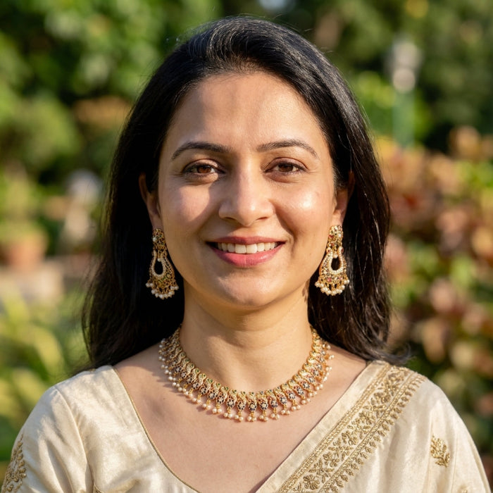 ఆన్లైన్లో ప్రీమియం గోల్డ్ ప్లేటెడ్ జ్యువెలరీ | రంగురంగుల నెక్లెస్ సెట్ NS 314