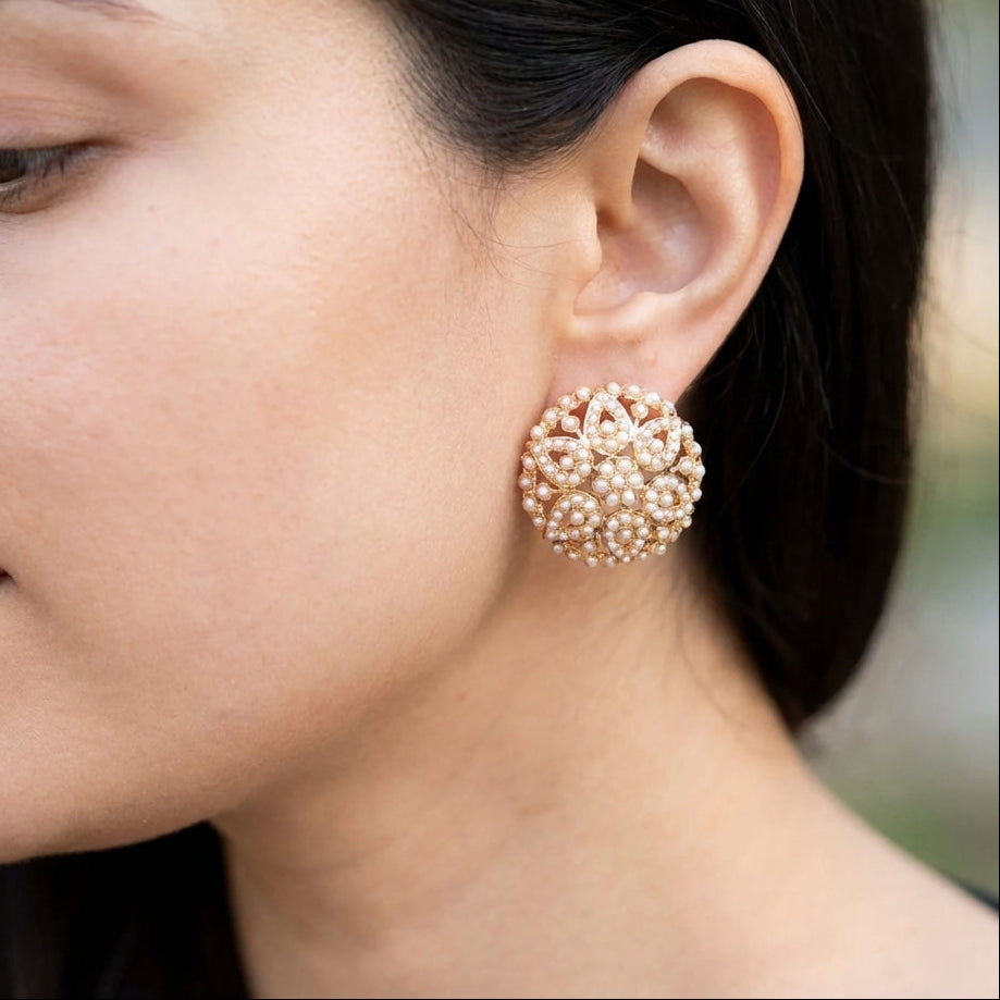 Intricate Pearl Tops | Classic Design | Freshwater Pearls & Sterling Silver ER 572