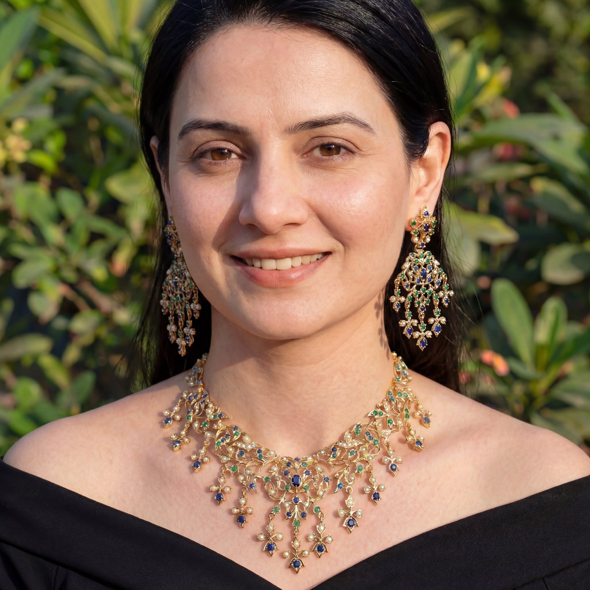 Antique Styled Necklace Set | Old World Charm Jewelry | Gold Plated NS 194