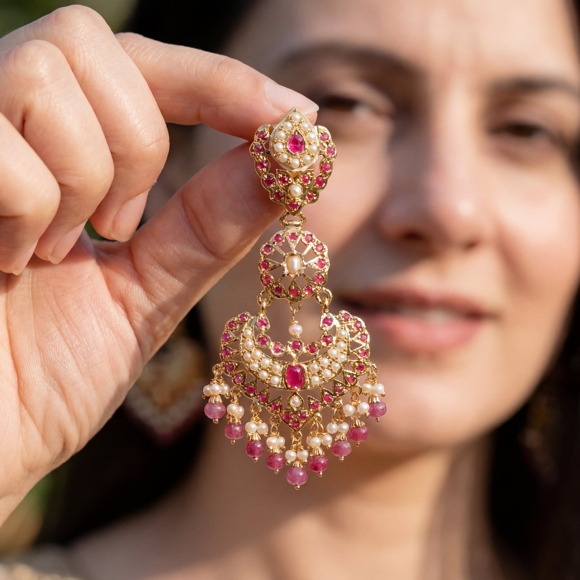 रूबी नेकलेस सेट | ताजे पानी के मोती | भारतीय जड़ाऊ आभूषण NS 230