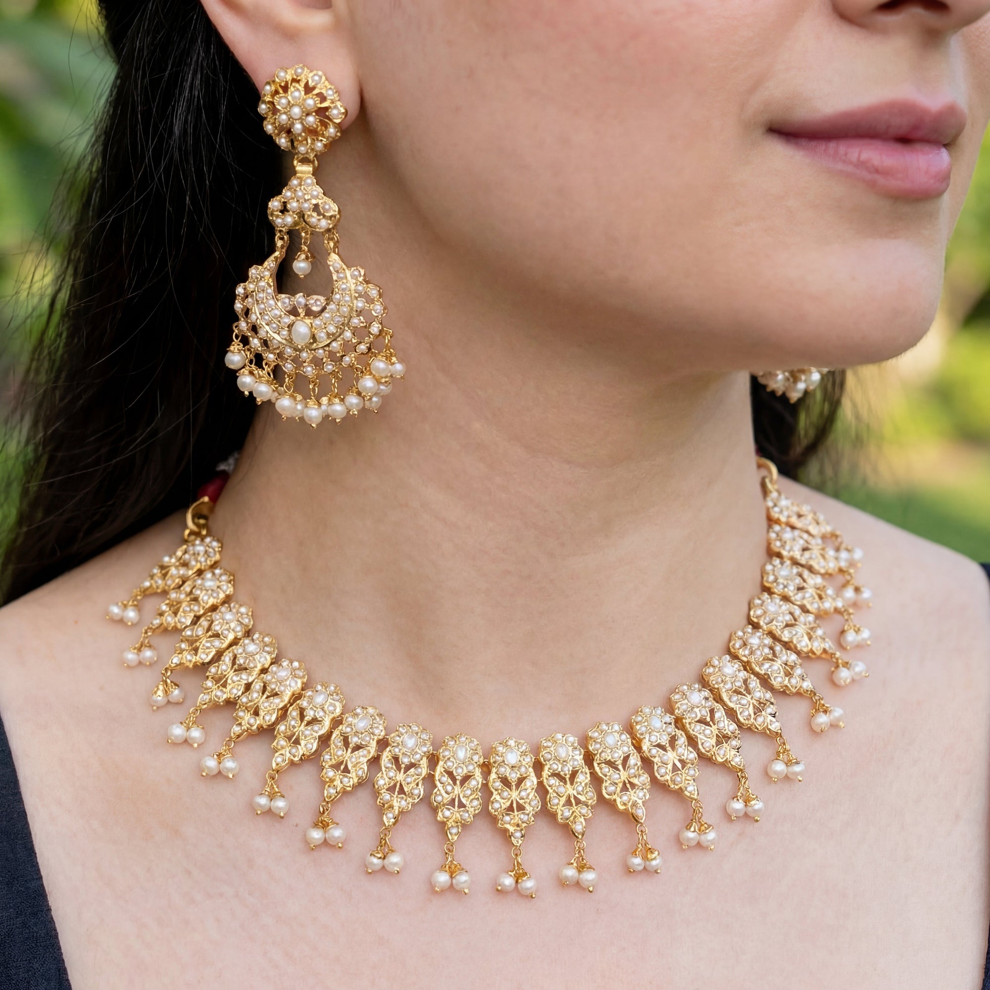 Indian Pearl Jewellery | Freshwater Pearls Set | Pearl Set For Women NS 311