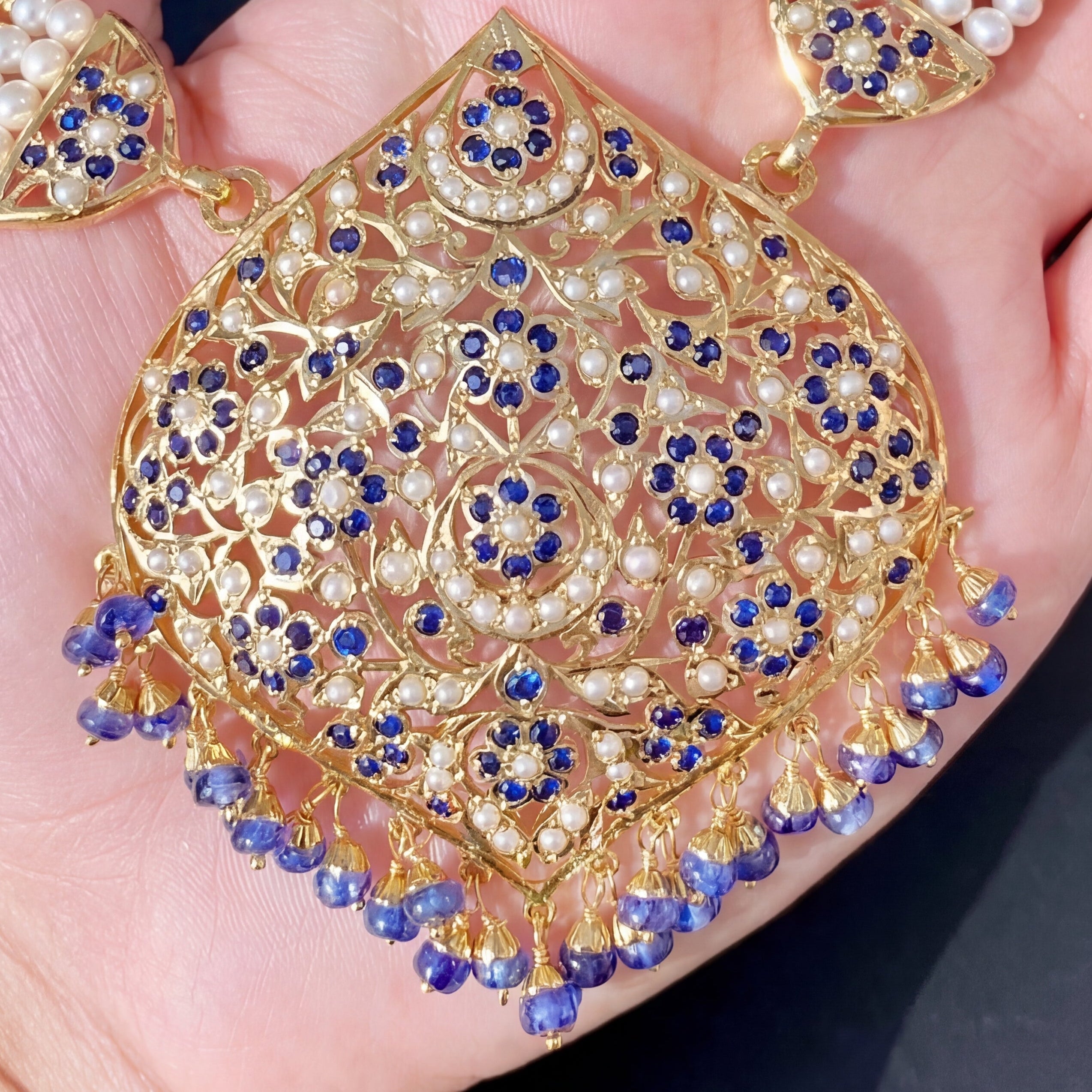 Blue Sapphire Rani Haar Set | Premium Quality Gold Plated Jewelry NS 222