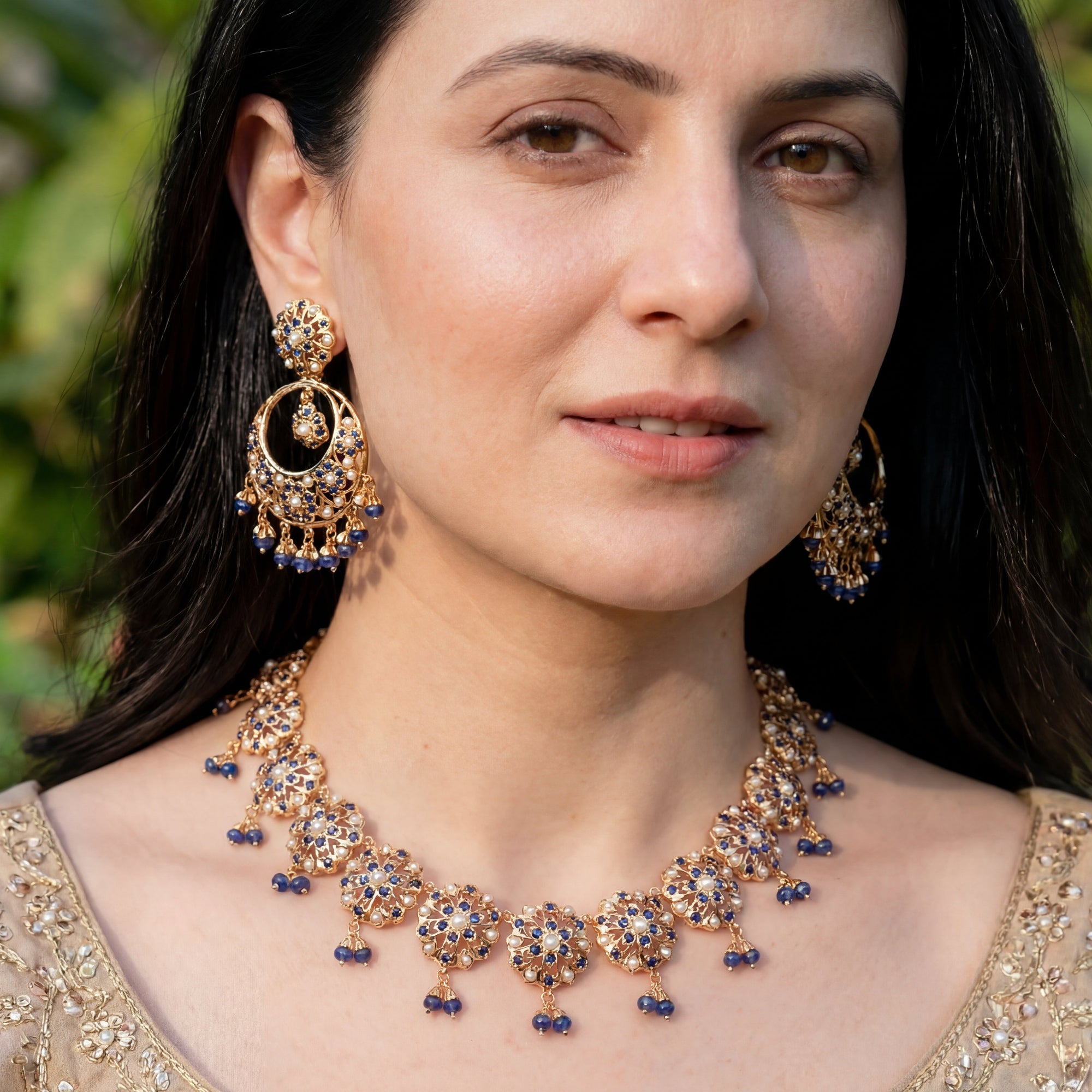 Sapphire Jewelry Sets | Gold Plated Jewellery | For Women NS 315