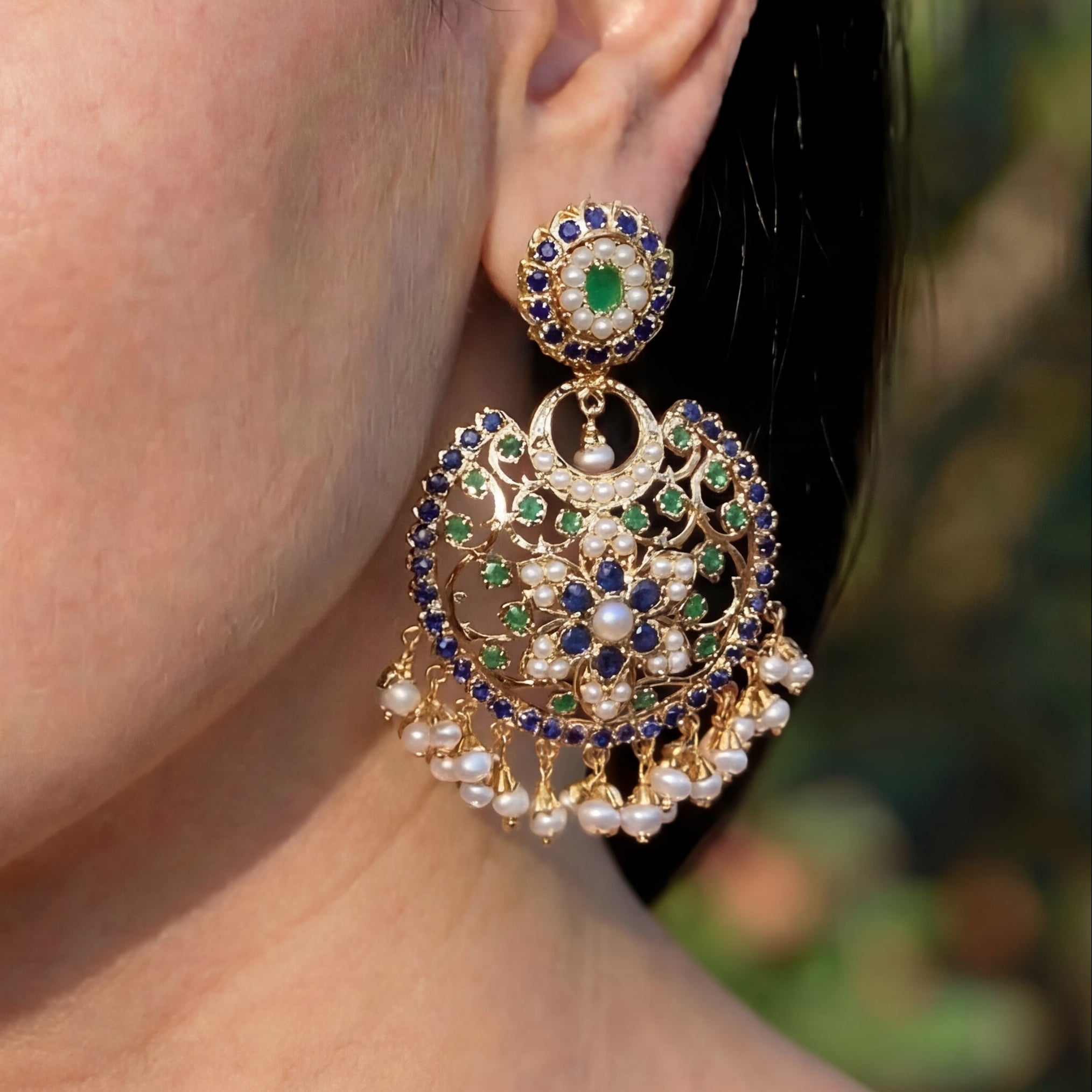 ఎవర్గ్రీన్ చంద్బాలీ చెవిపోగులు | హెరిటేజ్ ఇండియన్ జువెలరీ | మొఘల్ శకం ఆభరణాలు | ER 369