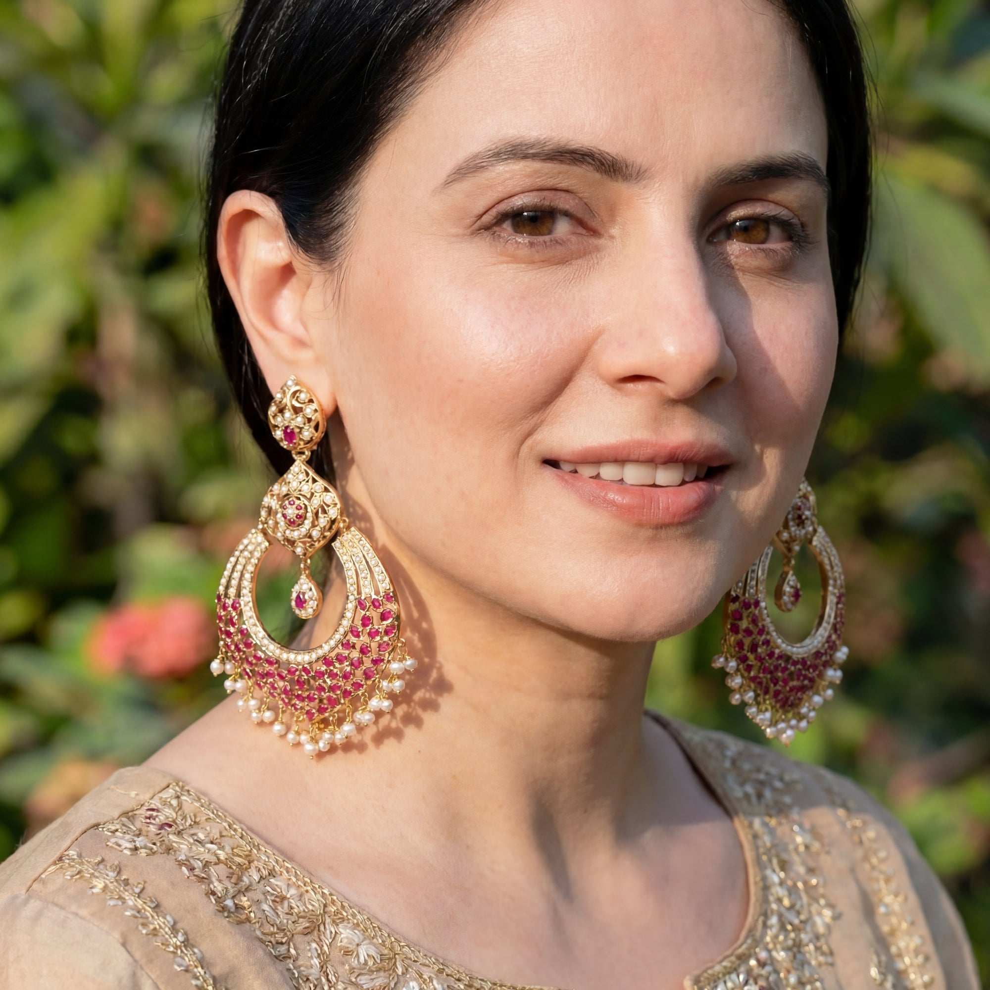 925 सिल्वर ER 346 पर गोल्ड प्लेटेड स्टेटमेंट इयररिंग