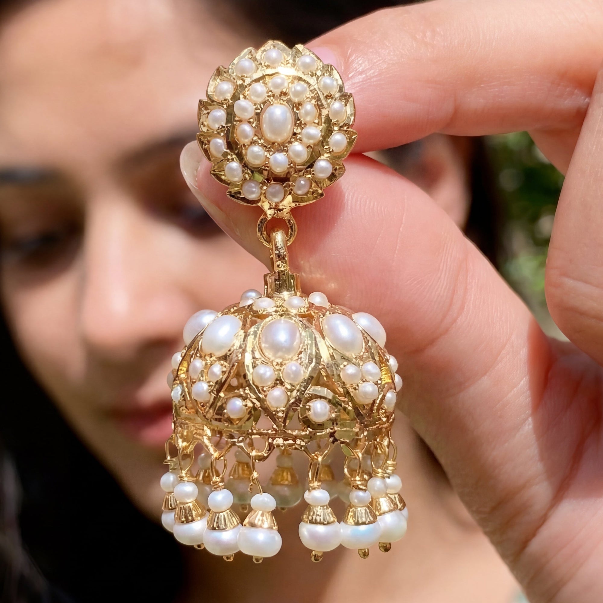 Real Pearl Jhumka | For Girls & Women | Gold Plated Silver ER 156