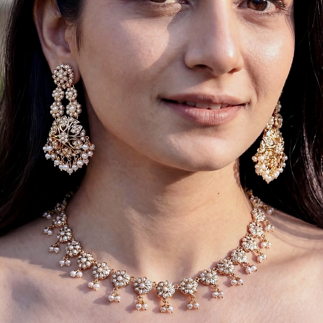 Pearl Set For Women | Fine Gold Plated Indian Pearl Jewelry NS 374