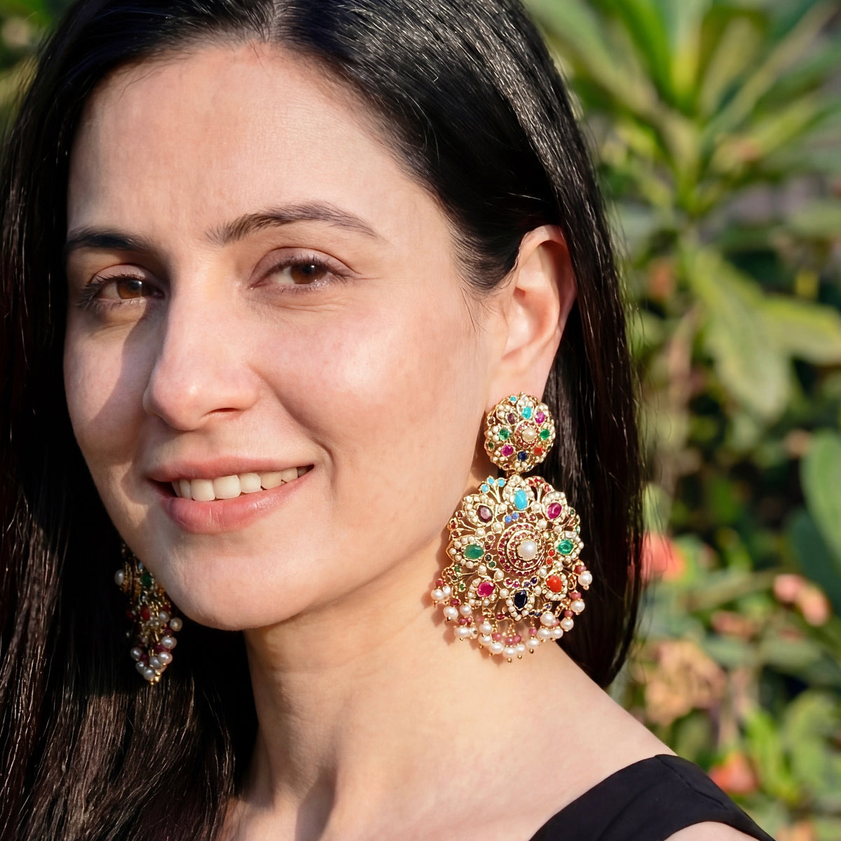 క్లాసిక్ నవరత్తన్ చెవిపోగులు | ప్రకటన జదౌ డాంగ్లర్స్ ER 653