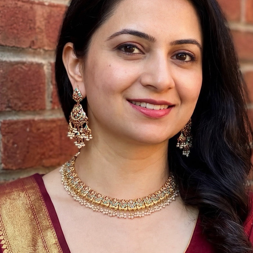 Ruby Pheroza Jadau Set | Elegant and Classy Indian Jewelry NS 256