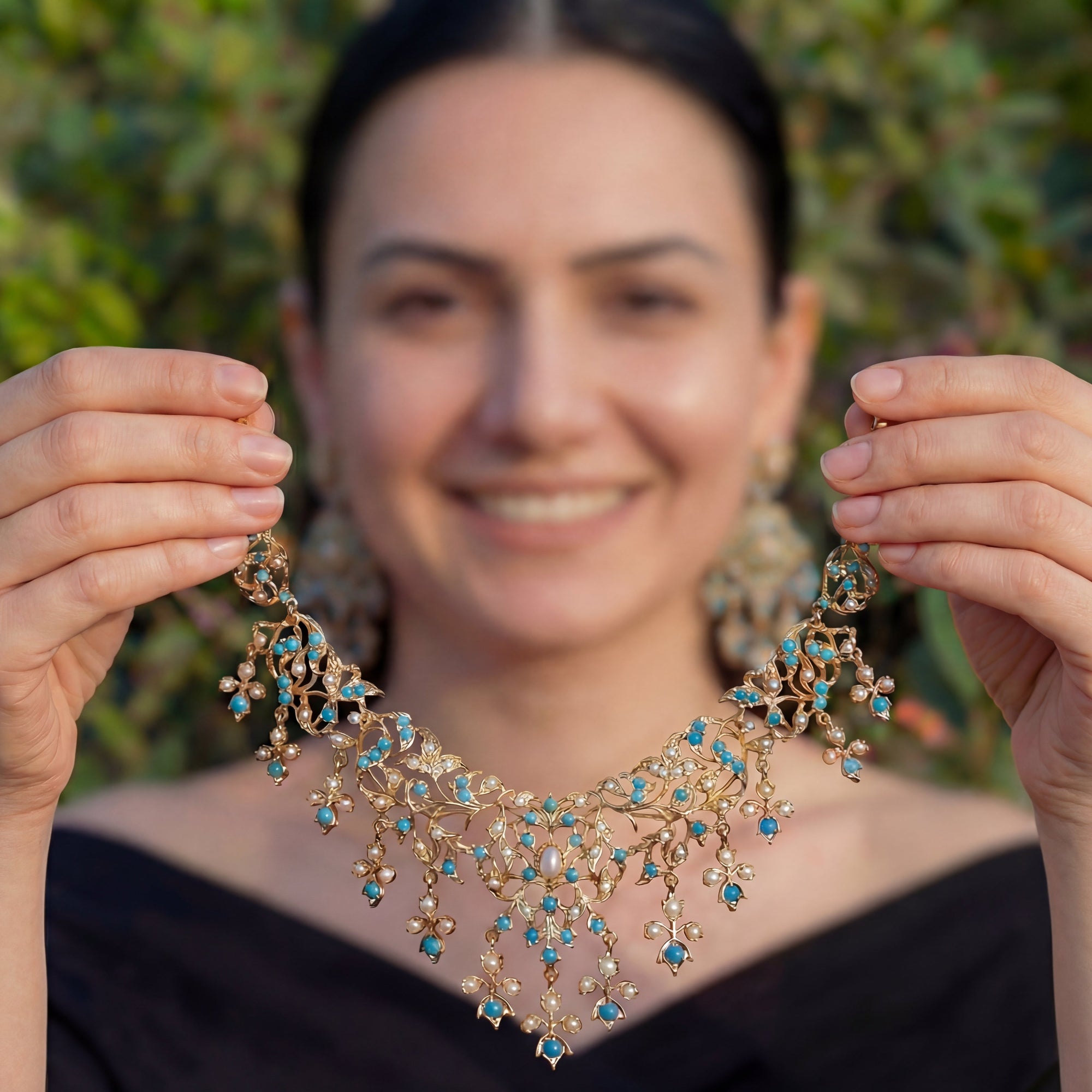 Gold Plated Silver Jewellery Online | Antique Necklace Set Design NS 056