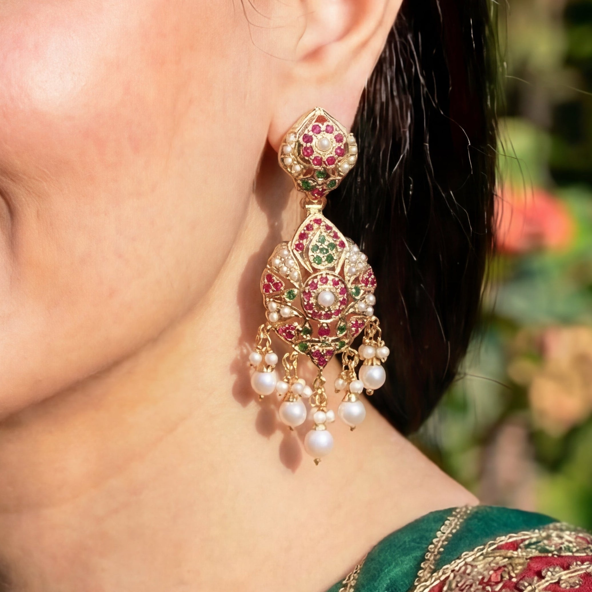 Exquisite Indian Jadau Earrings | Sober and Classy Design For Party Wear ER 562