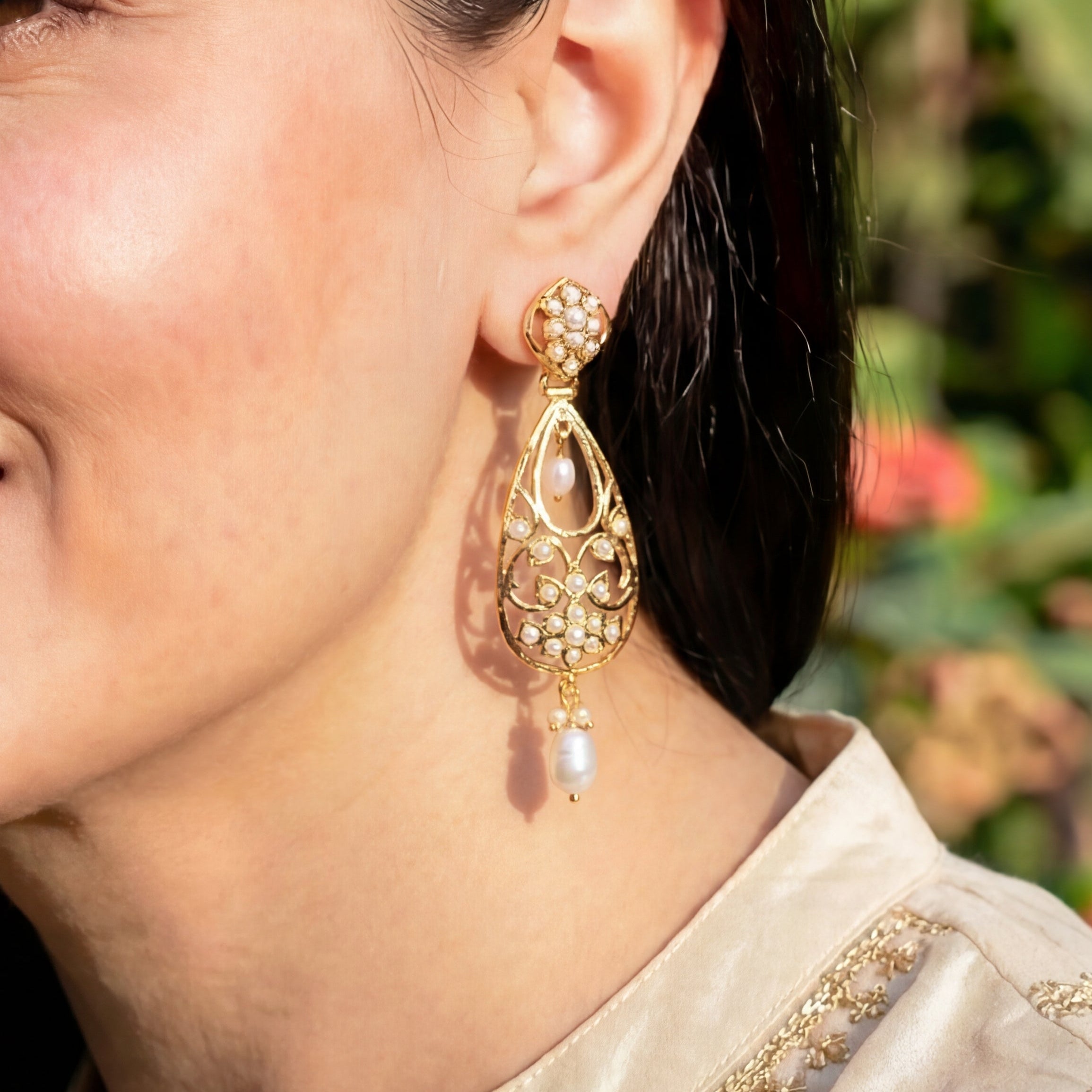 Cute Pearl Earrings | Gold Plated on Sterling Silver ER 611