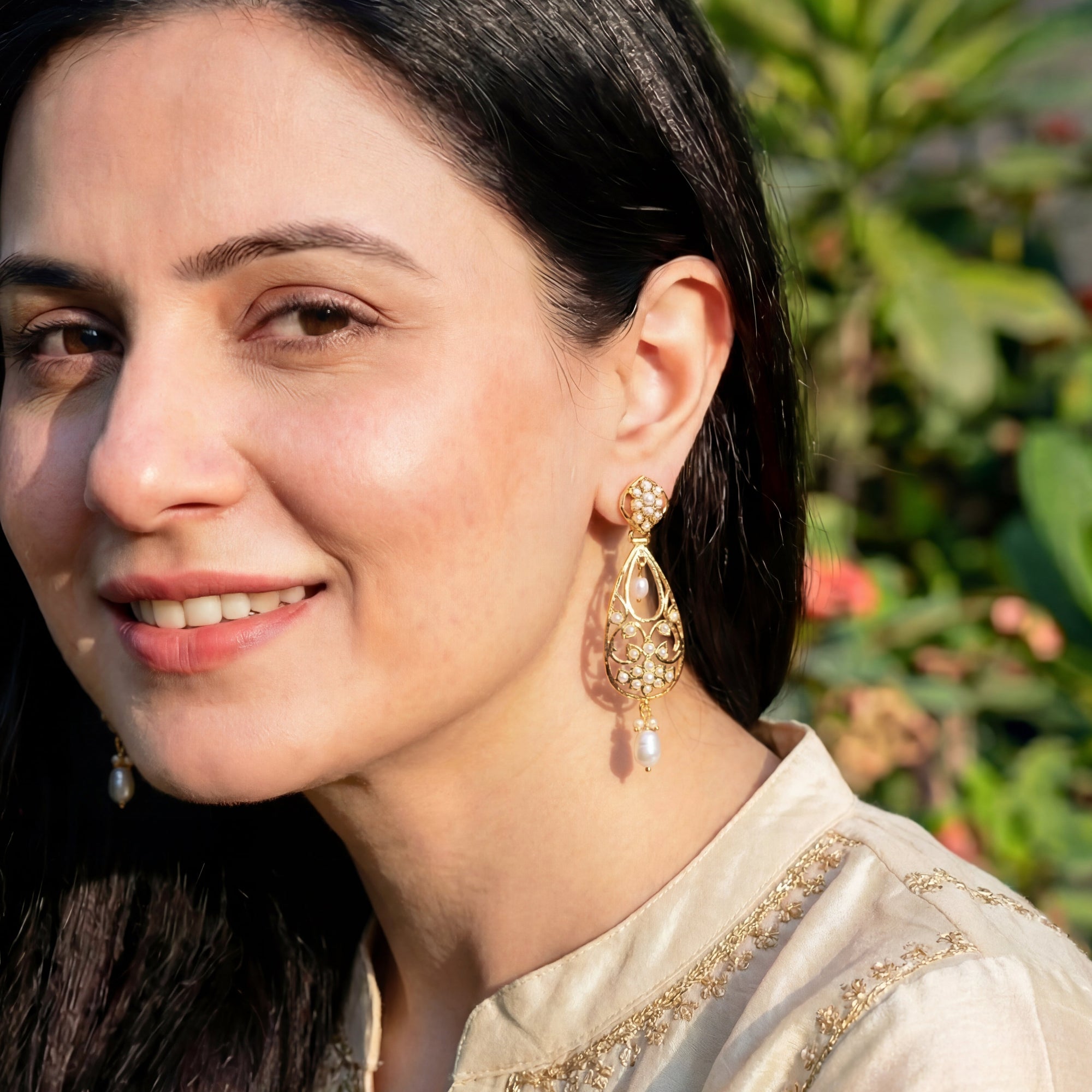 Cute Pearl Earrings | Gold Plated on Sterling Silver ER 611