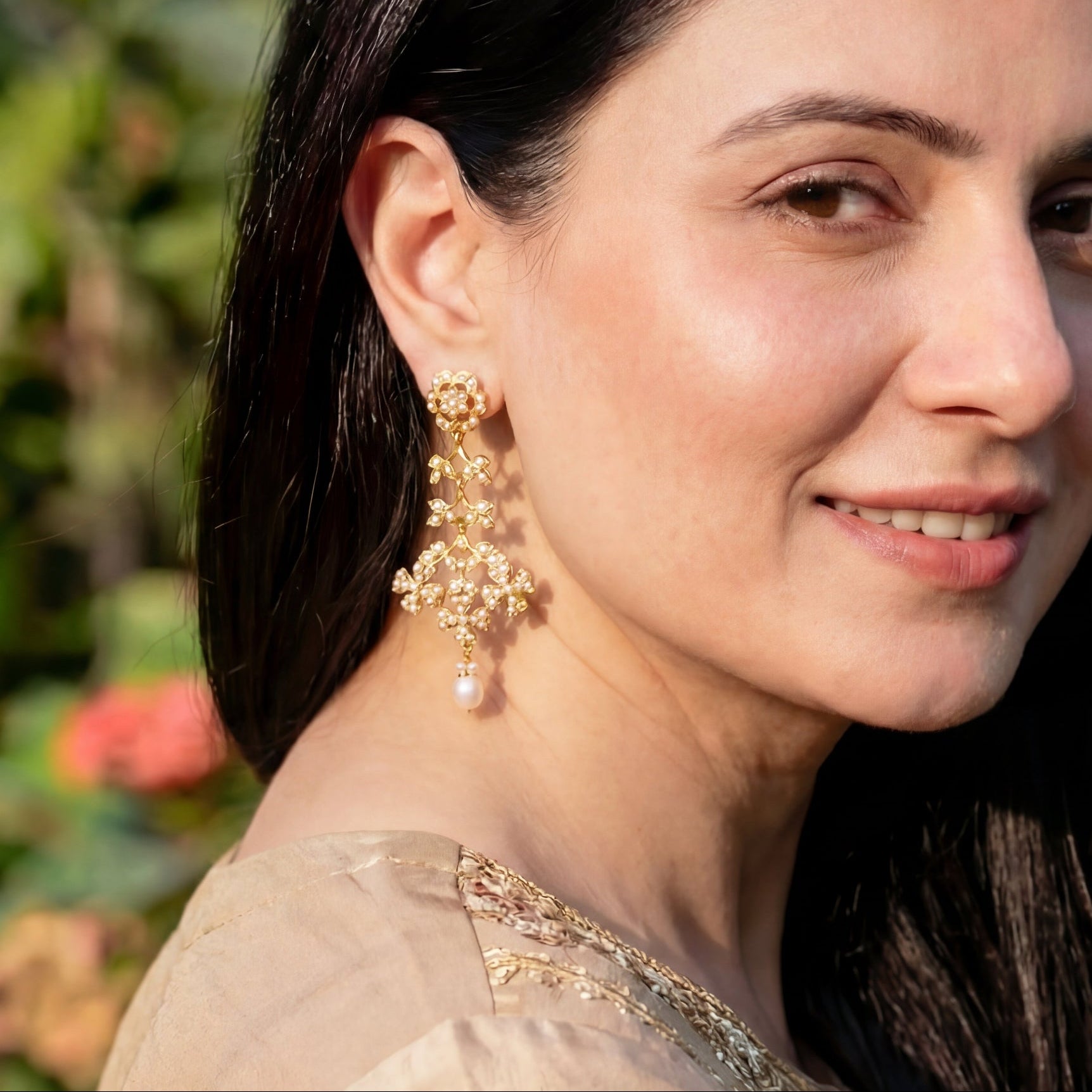 Pearl Drop Earrings on 925 Sterling Silver ER 174A