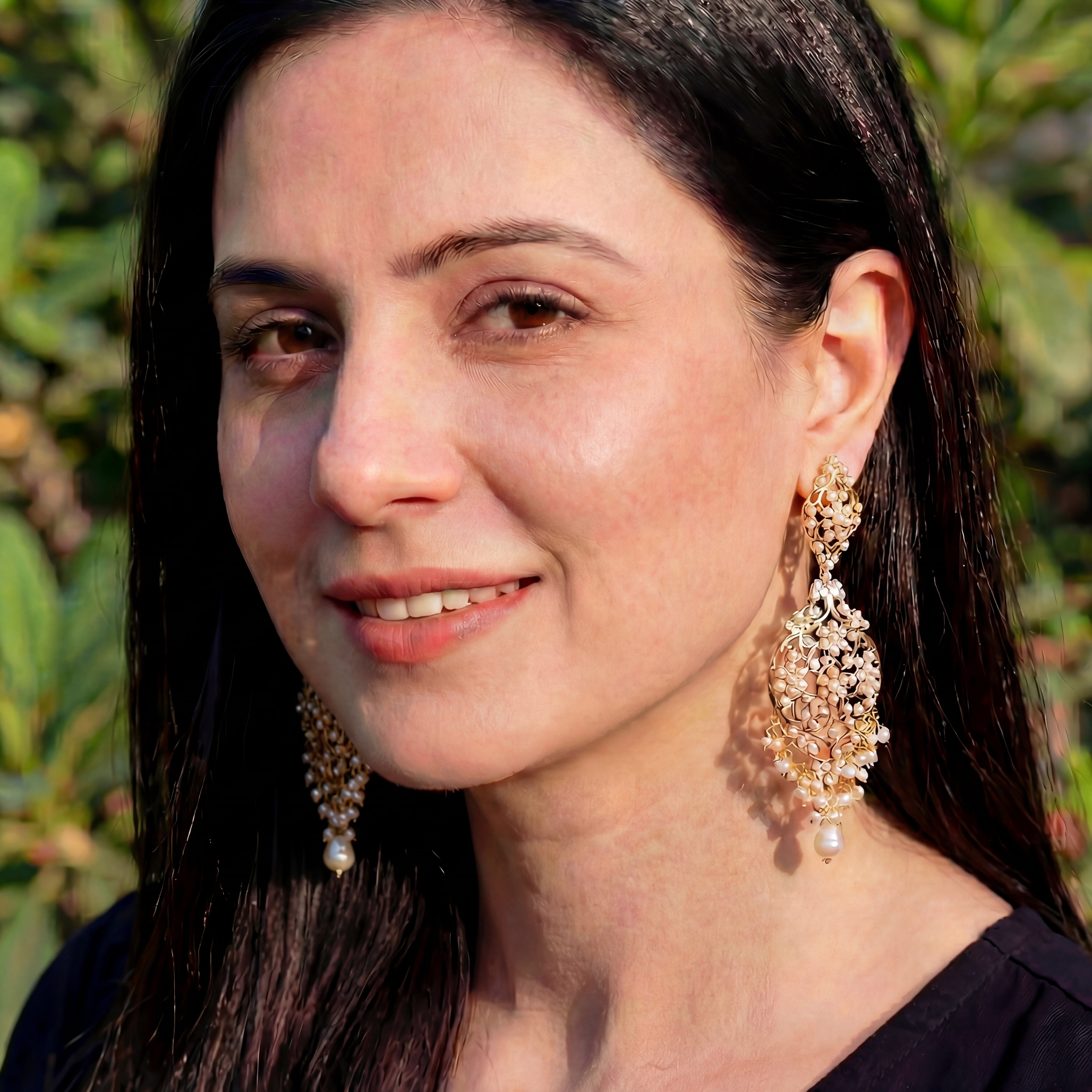 Victorian Pearl Danglers | Indo Western Earrings for Women ER 343