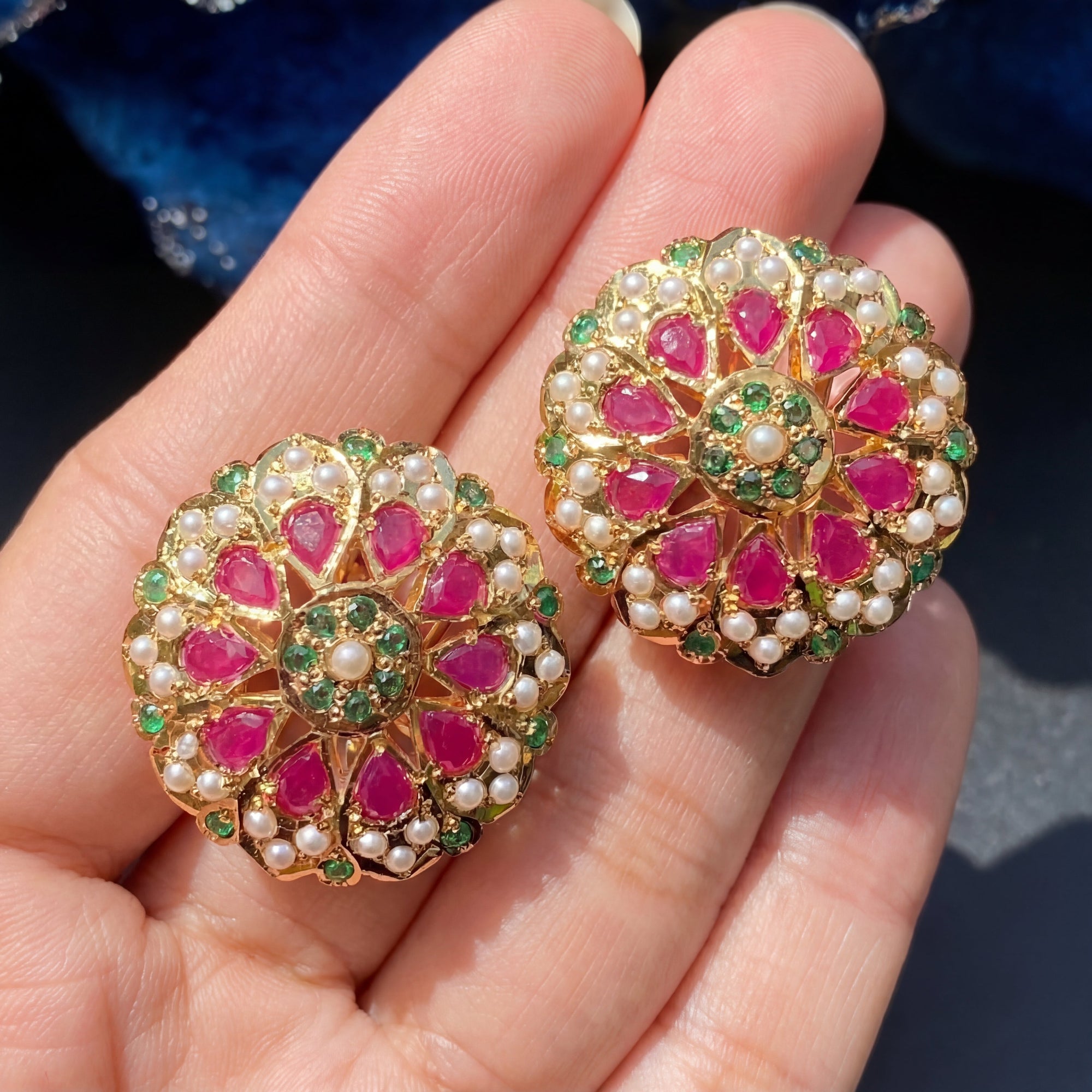 Statement Stud Earrings | Round Tops | For Women ER 412