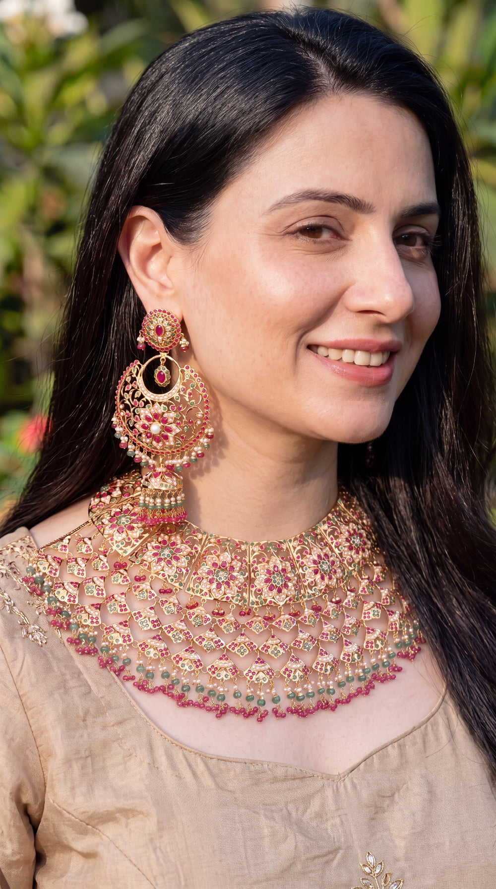 Bridal Gold Set | Statement Gold Jewellery | Mughal Necklace GNS 225