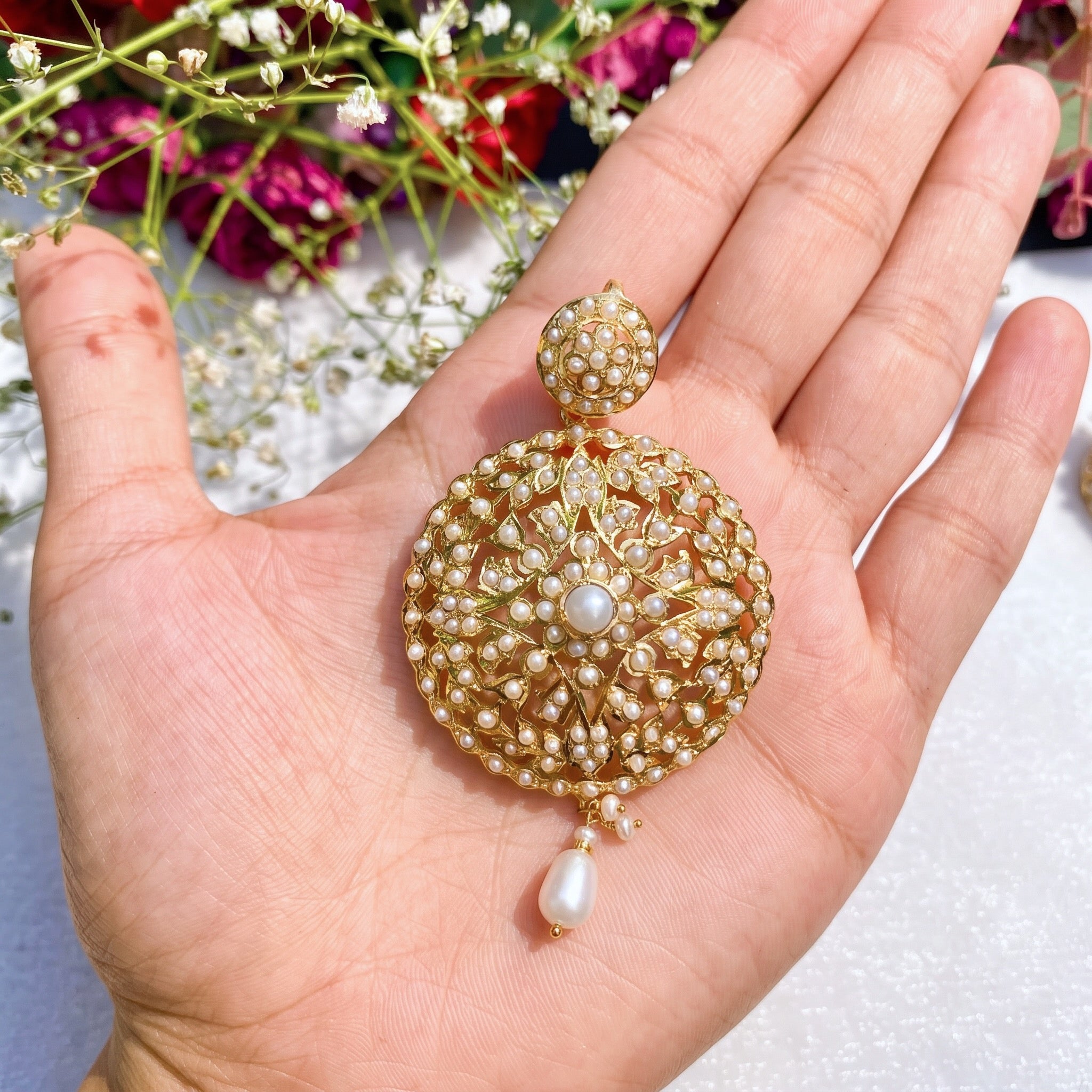 Premium Pearl Pendant Sets | Gold Plated Sterling Silver PS 050