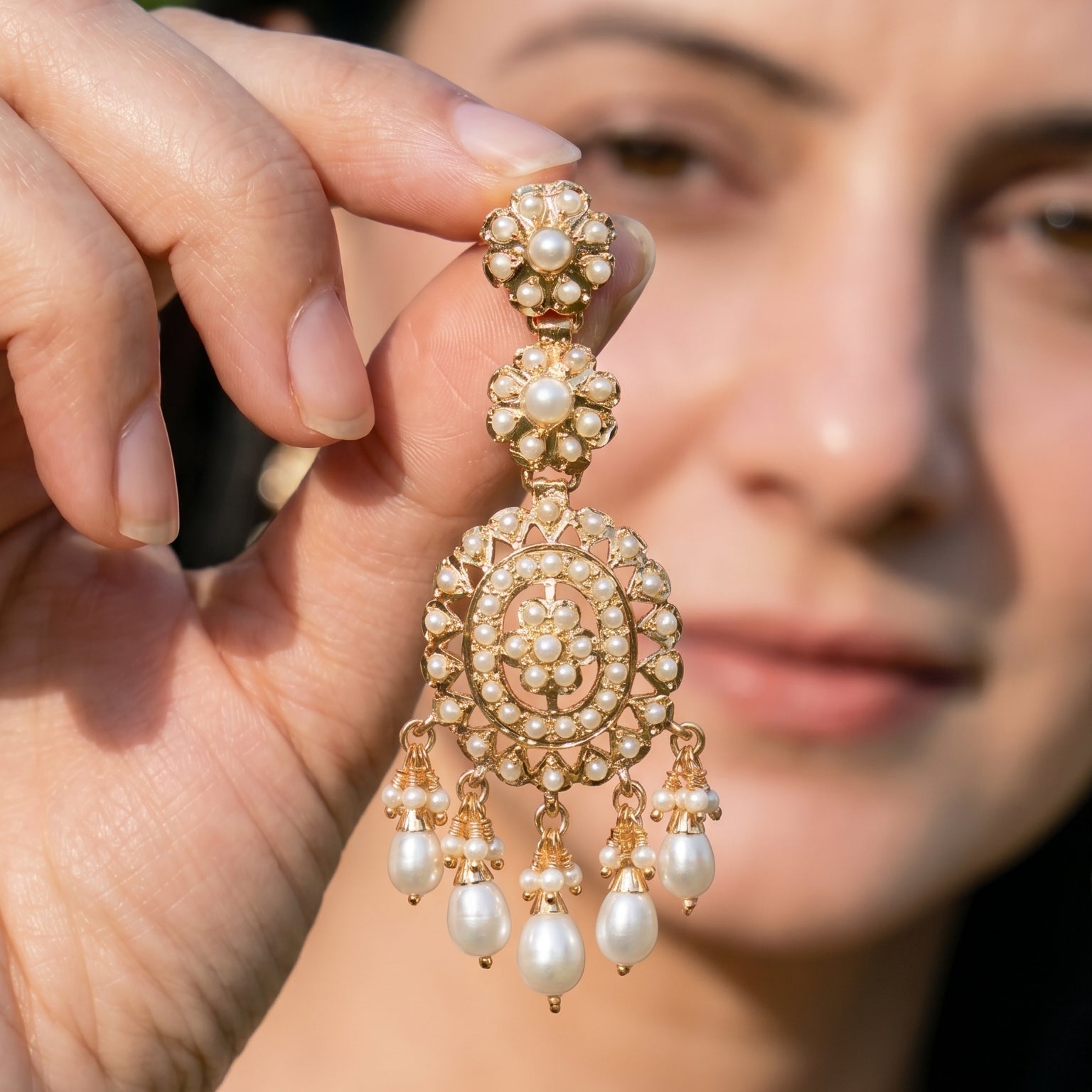 Cute Pearl Earrings For Women | Gold Plated on Sterling Silver ER 697