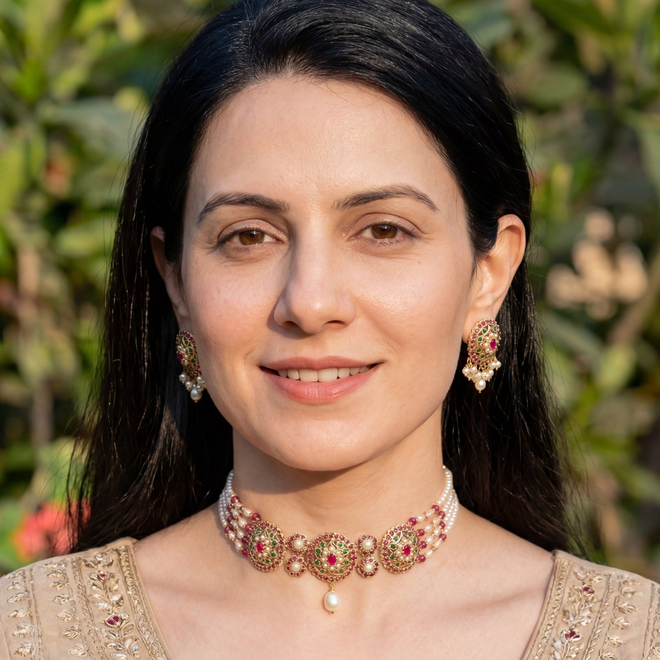 Simple & Sophisticated Choker Set | Gold Plated on Silver NS 380