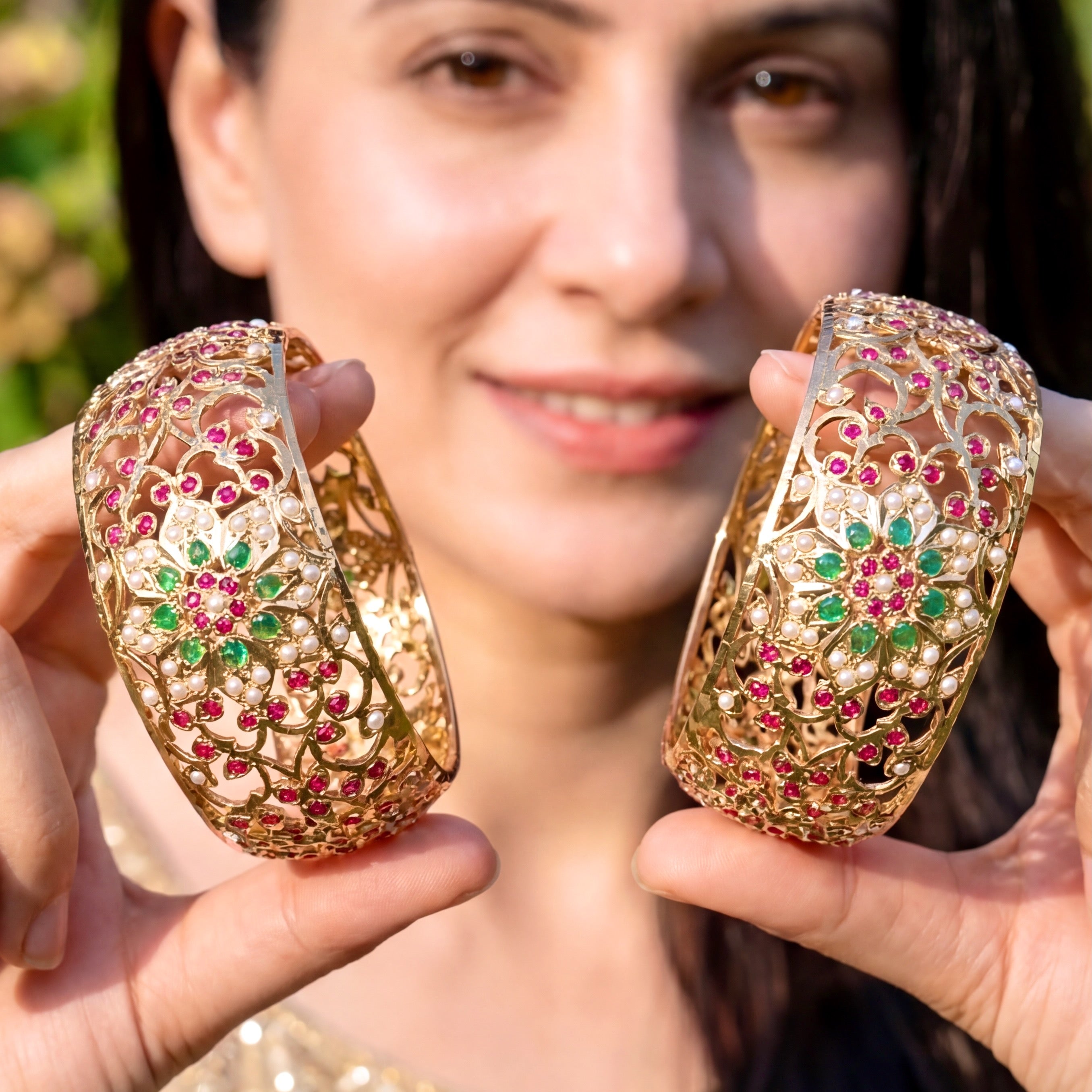 Antique Mughal era Inspired Kada Bangles | Statement Bangles | Gold Plated BG 070