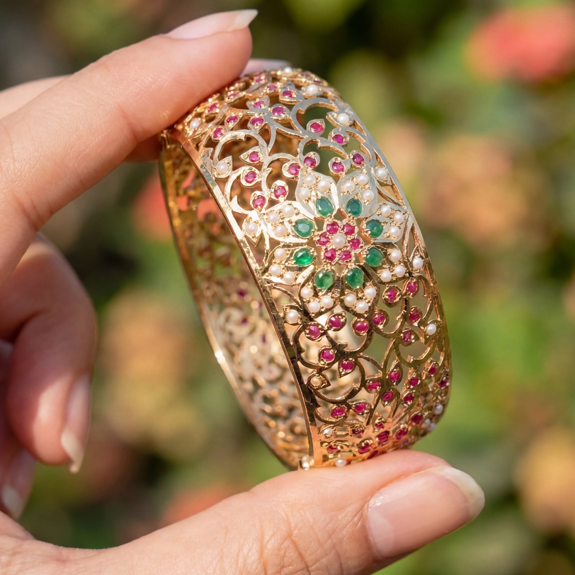 Antique Mughal era Inspired Kada Bangles | Statement Bangles | Gold Plated BG 070