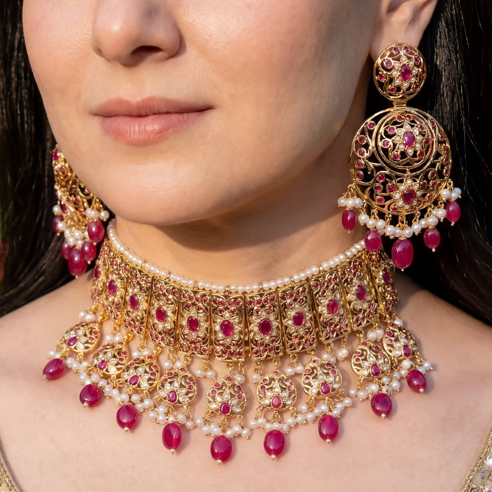 Jadau Choker Set | Buy Choker Set To Wear On an Indian Wedding NS 013