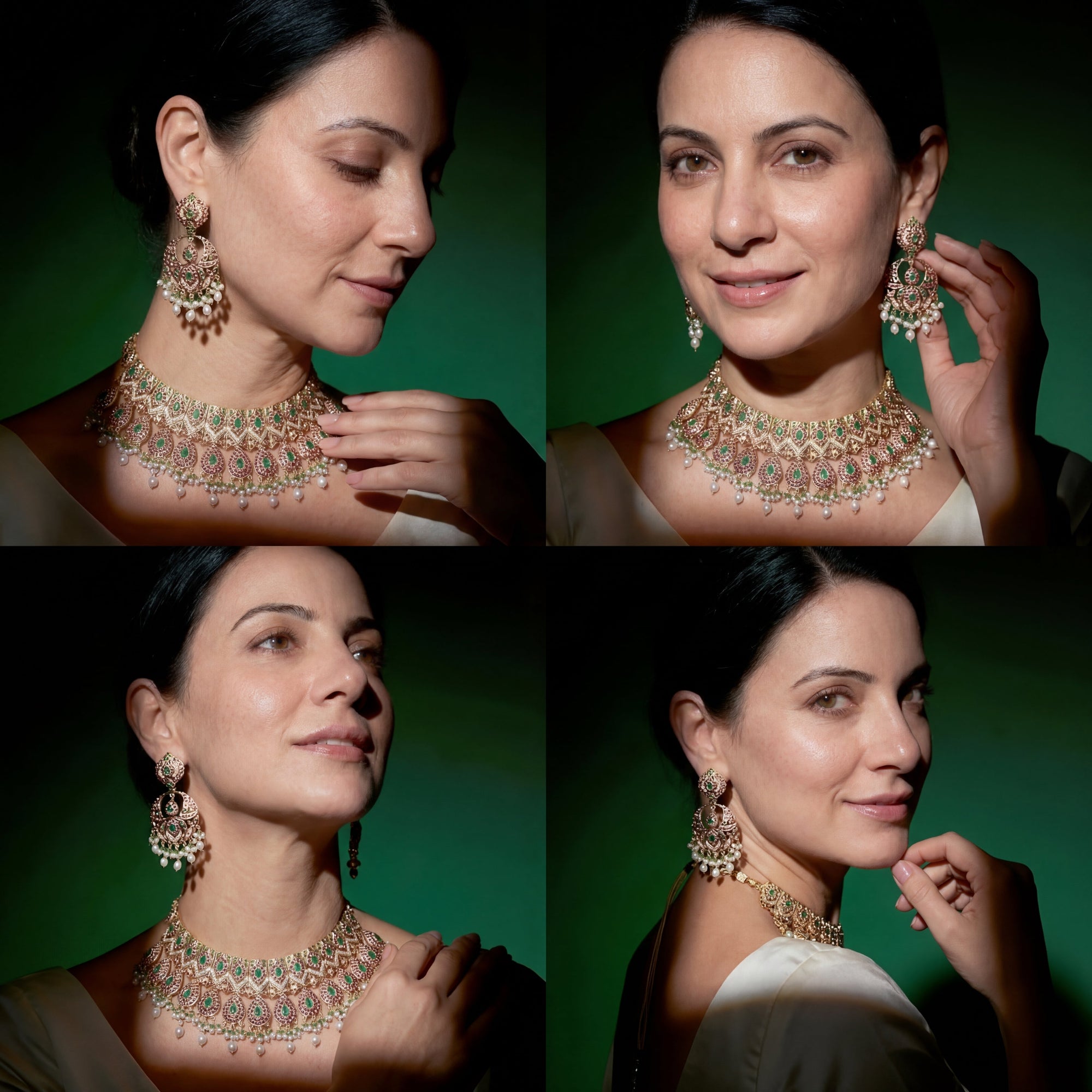 రంగురంగుల జడౌ నెక్లెస్ సెట్ | బ్రైడల్ వేర్ ఇండియన్ జ్యువెలరీ NS 035