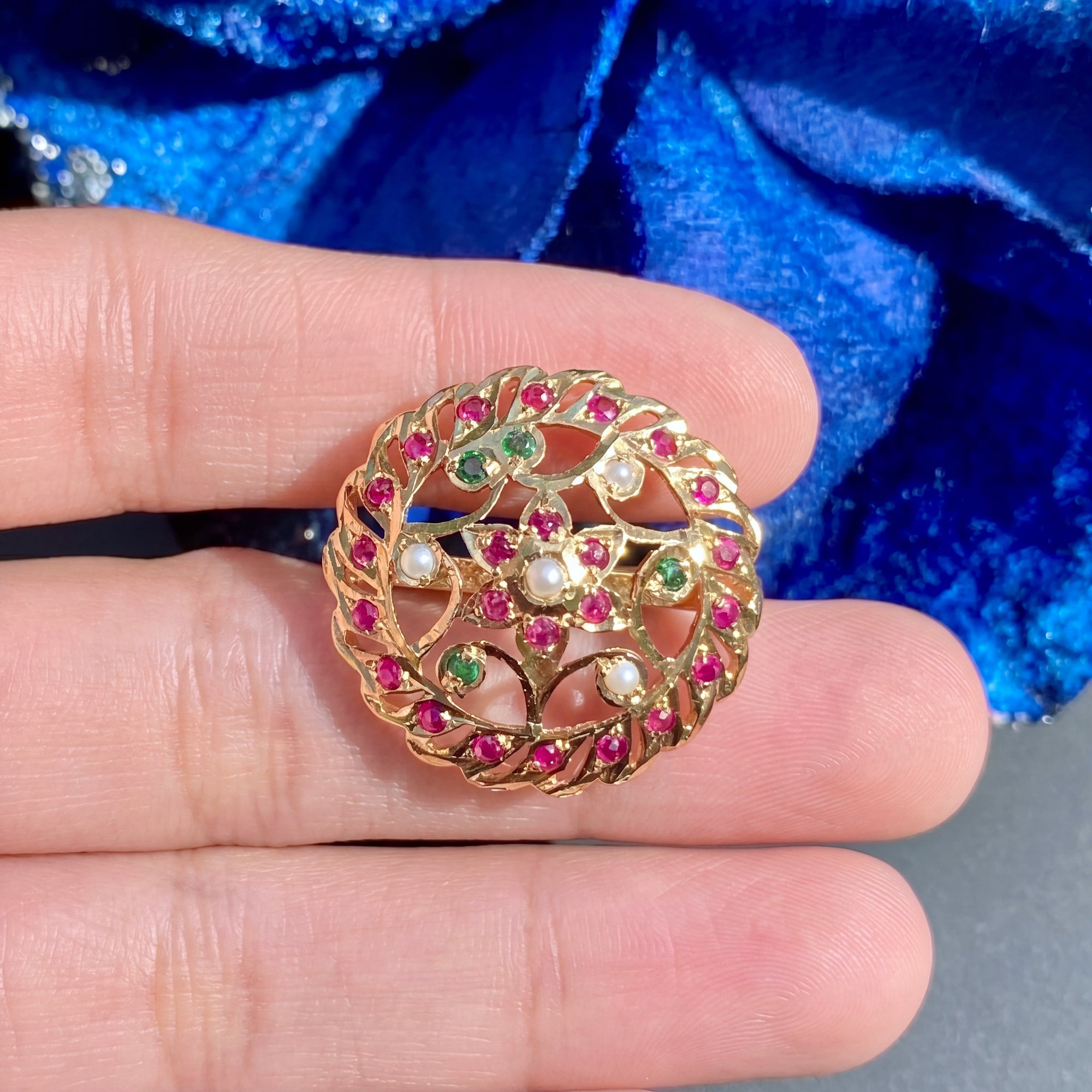 Jadau Ring For Women | 925 Silver Gold Plated | Fine Indian Jewelry LR 069