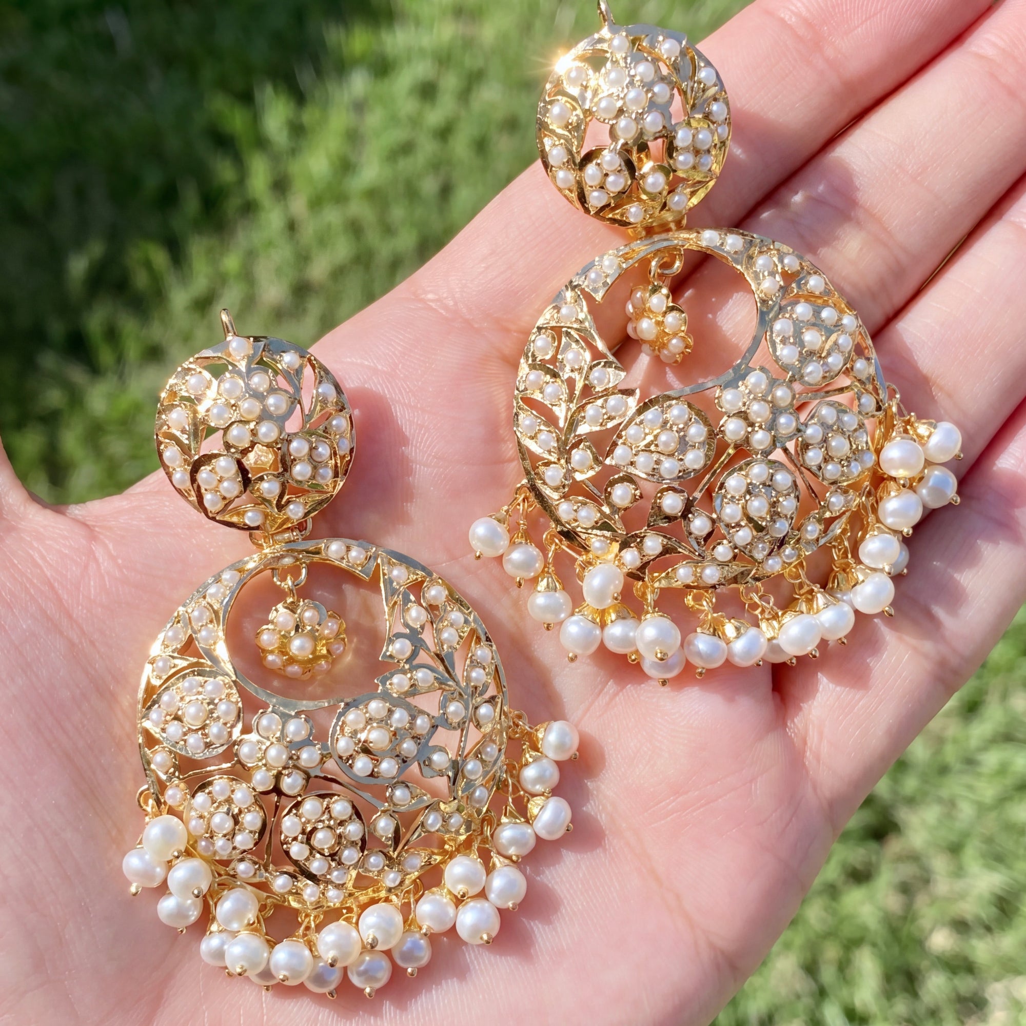 Pearl Earrings Gold Plated | Sterling Silver & Real Pearls ER 314