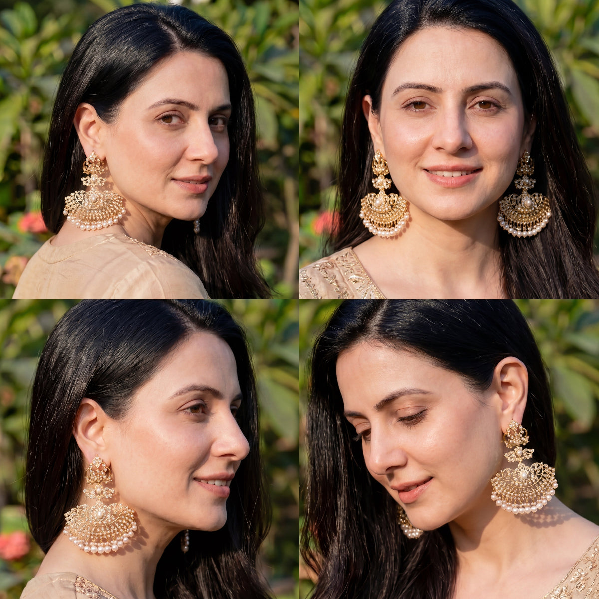 Long Pearl Jhumka Earrings | Antique Design | Gold Plated Silver ER 153