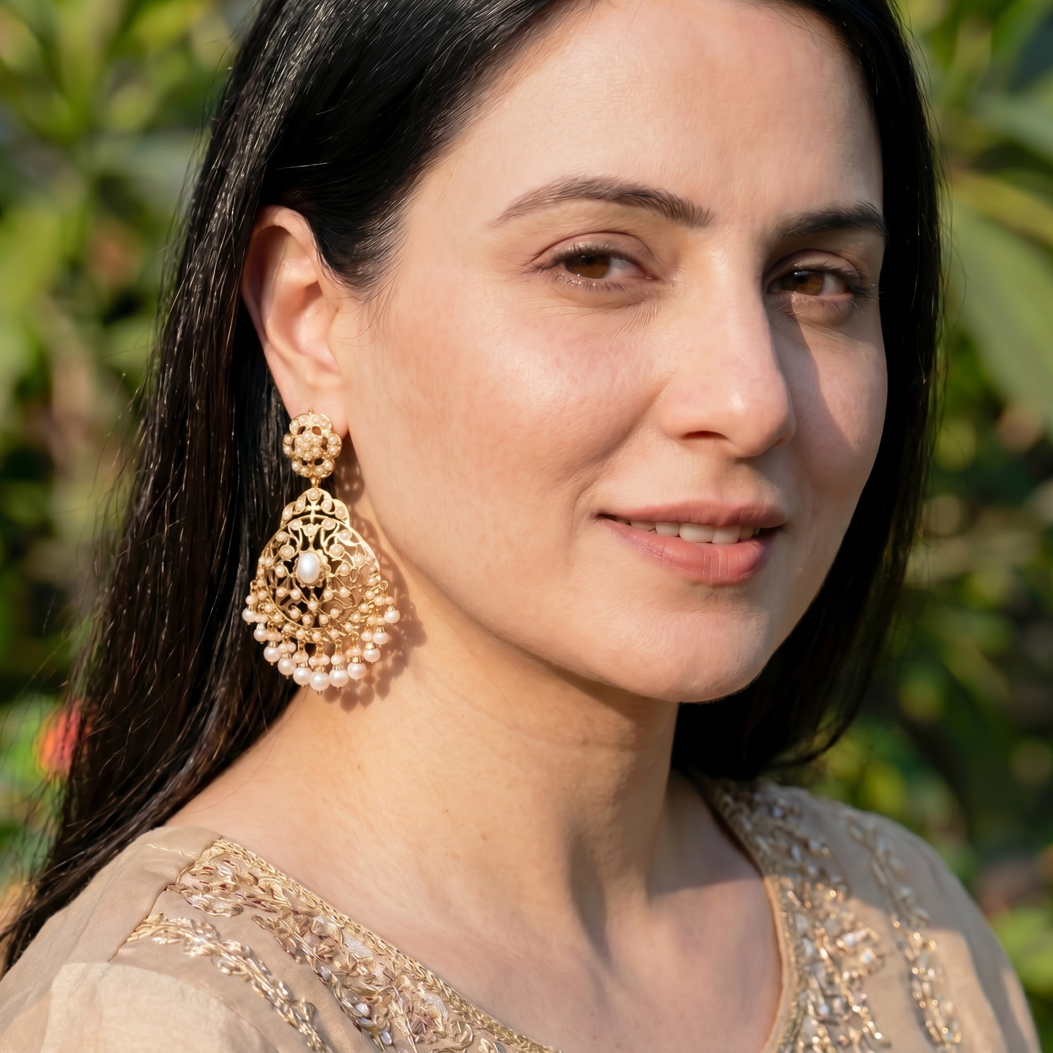Antique Pearl Danglers for Women | Freshwater Pearl Earrings ER 399