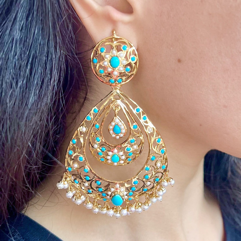 statement gold earrings