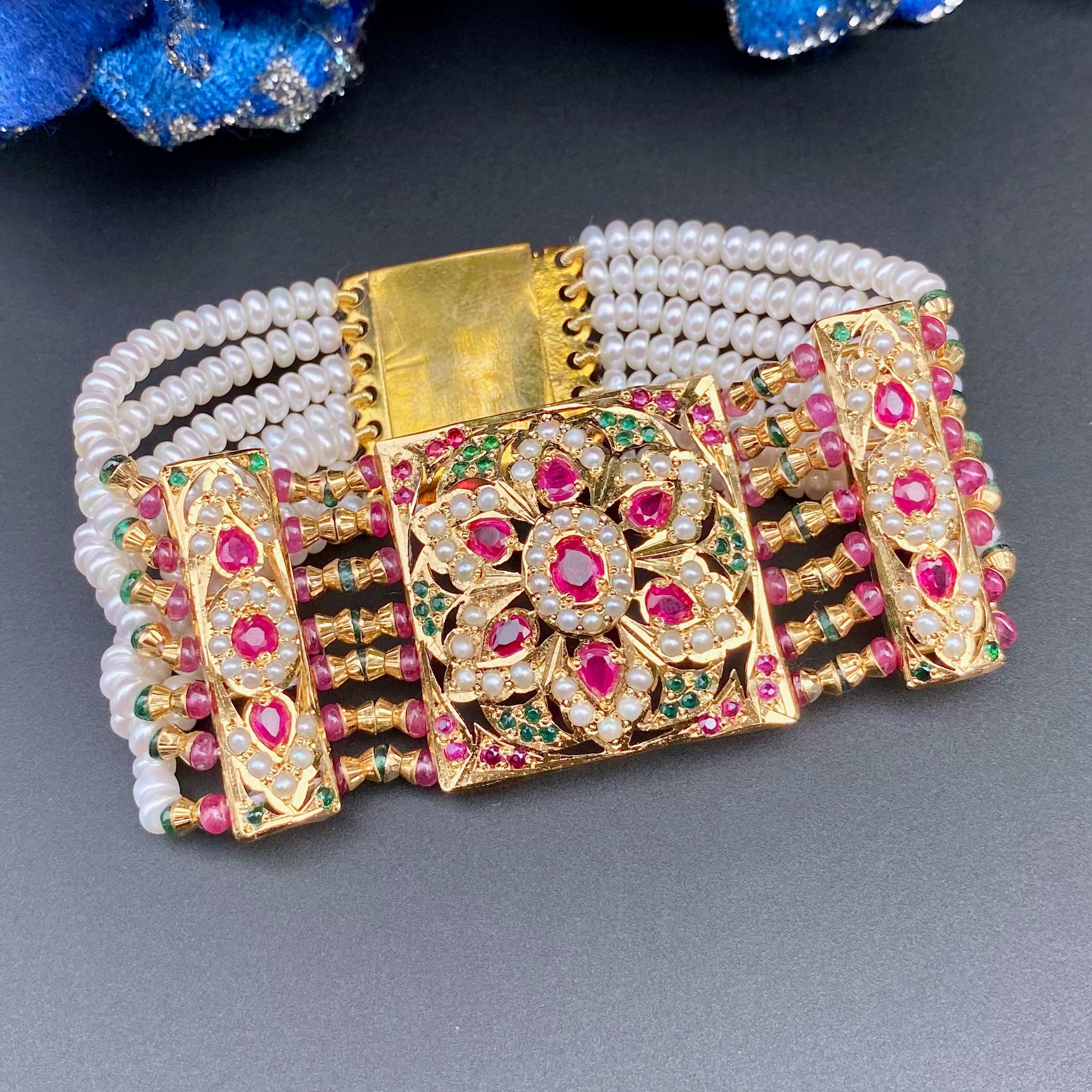 Traditional Rajasthani Dasti on 925 Silver with Gold Plating BG 135
