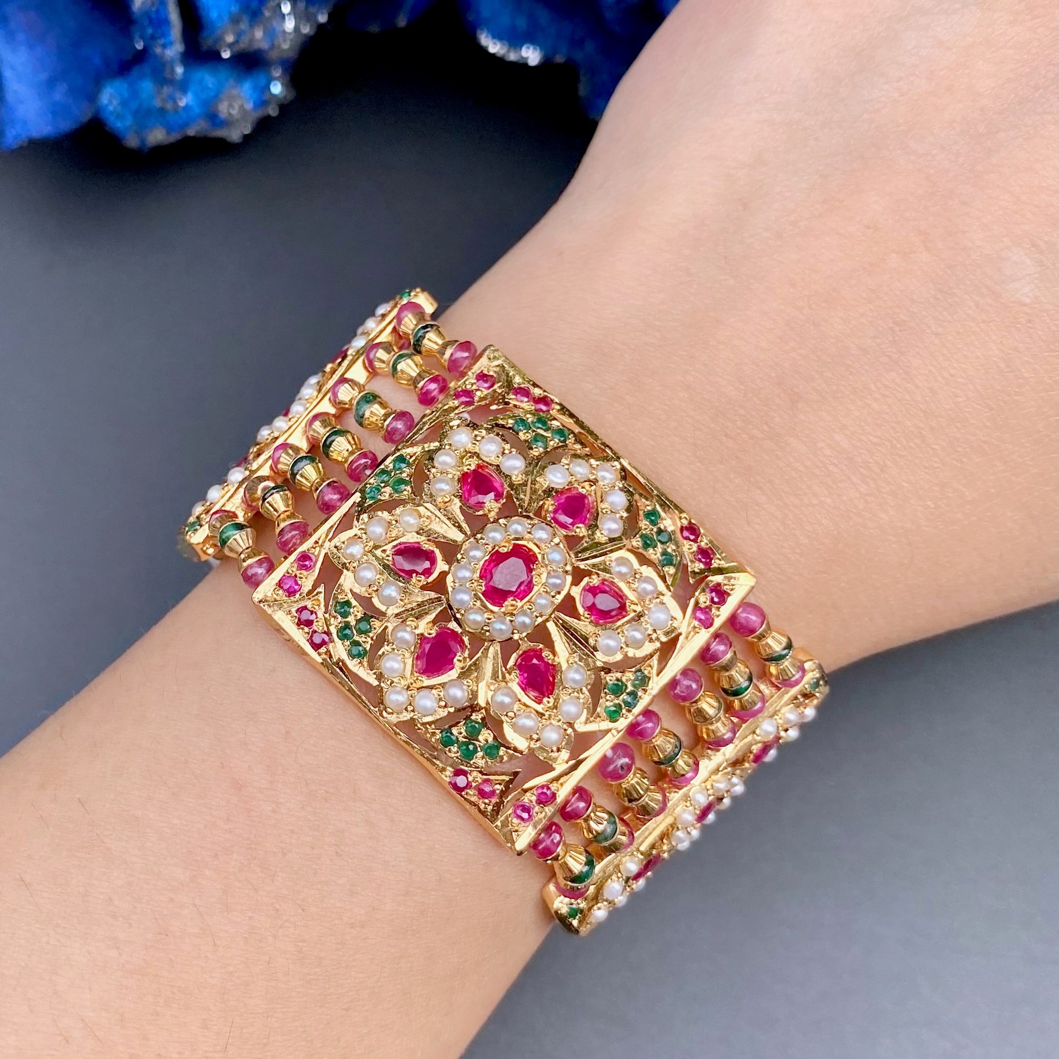 Traditional Rajasthani Dasti on 925 Silver with Gold Plating BG 135